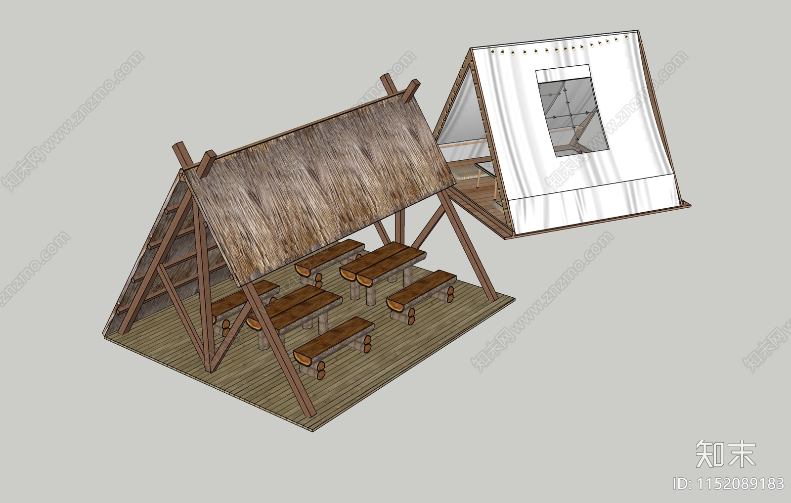 露营帐篷SU模型下载【ID:1152089183】