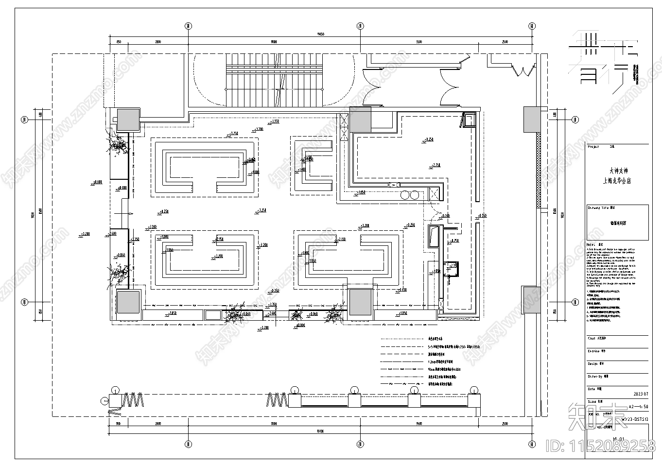 日式风格商场餐厅室内cad施工图下载【ID:1152089258】