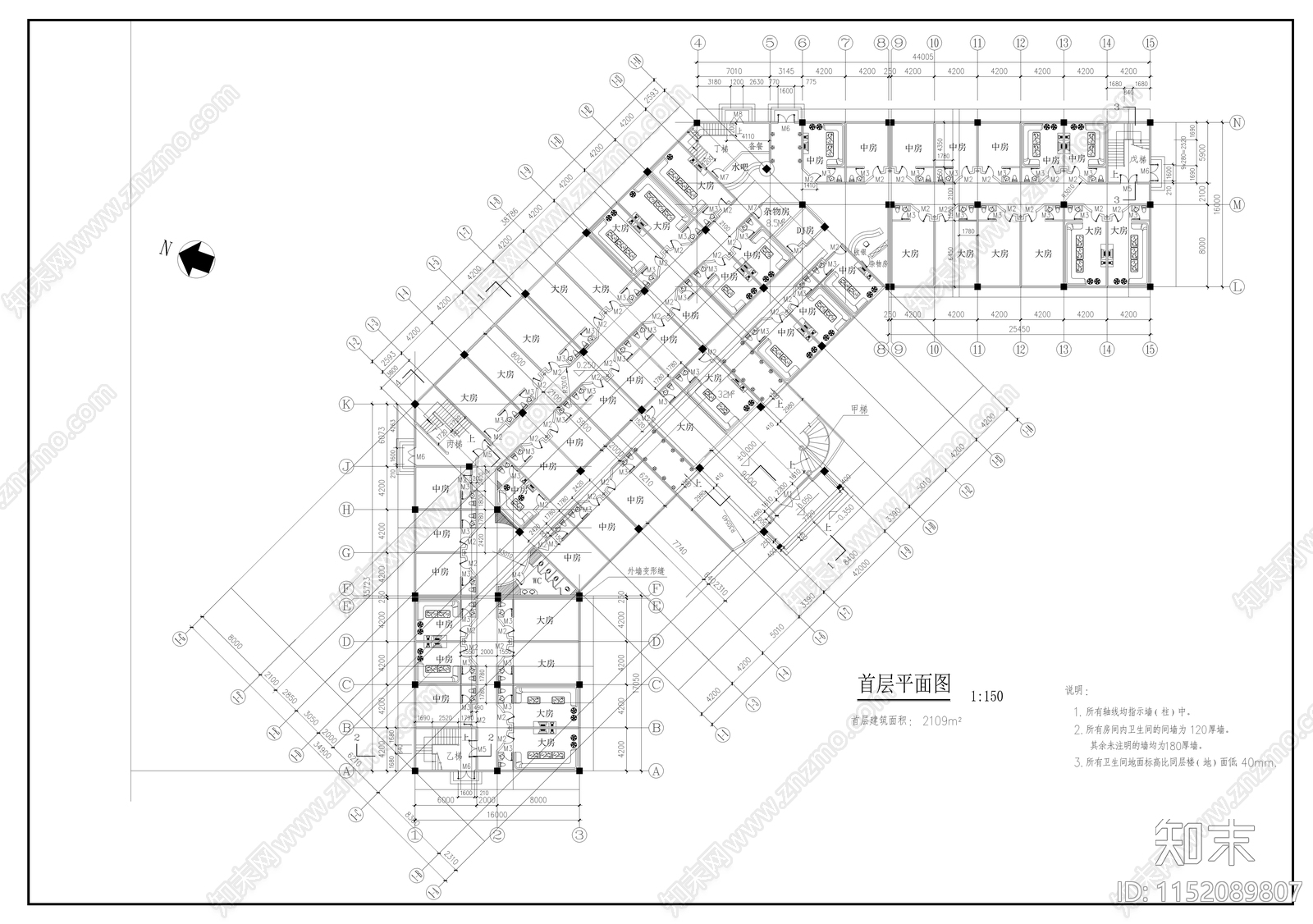 娱乐城建筑cad施工图下载【ID:1152089807】