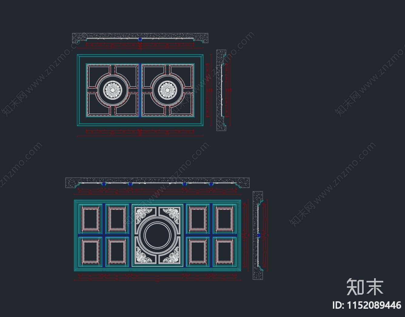 中式吊顶节点施工图下载【ID:1152089446】