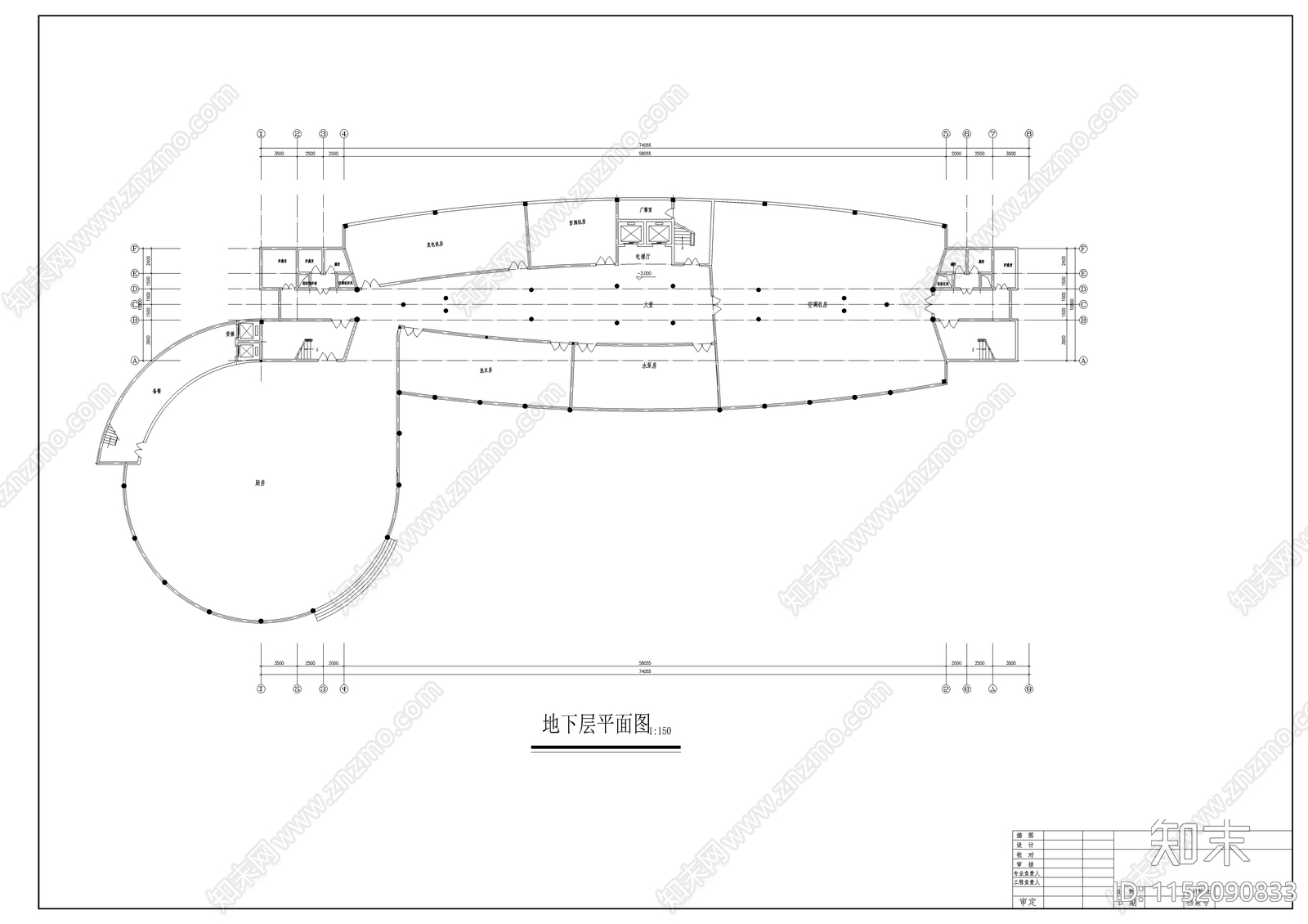 娱乐阳光厅综合楼建筑cad施工图下载【ID:1152090833】