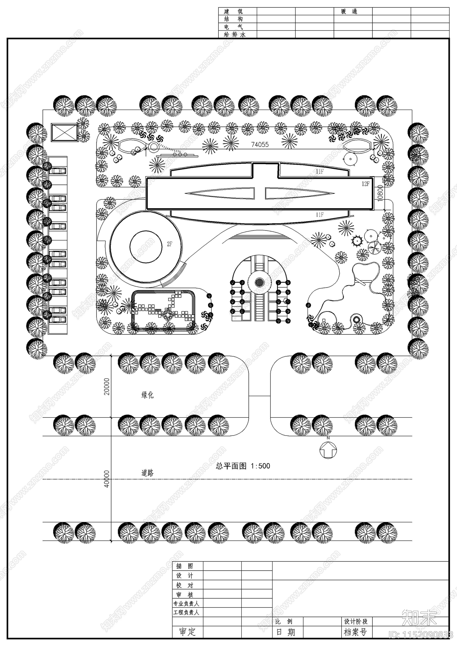 娱乐阳光厅综合楼建筑cad施工图下载【ID:1152090833】