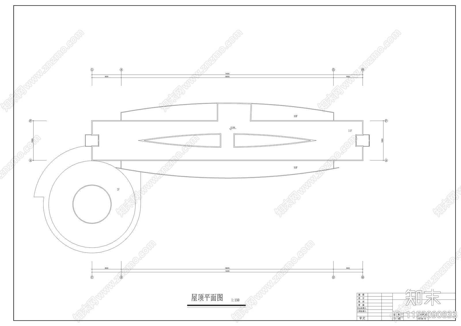 娱乐阳光厅综合楼建筑cad施工图下载【ID:1152090833】