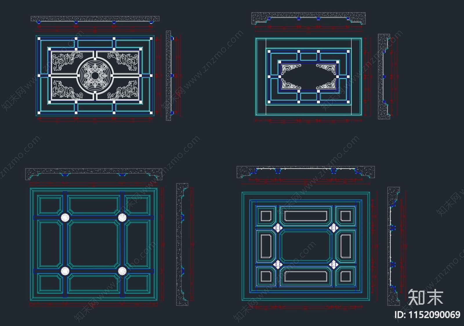 中式吊顶节点施工图下载【ID:1152090069】