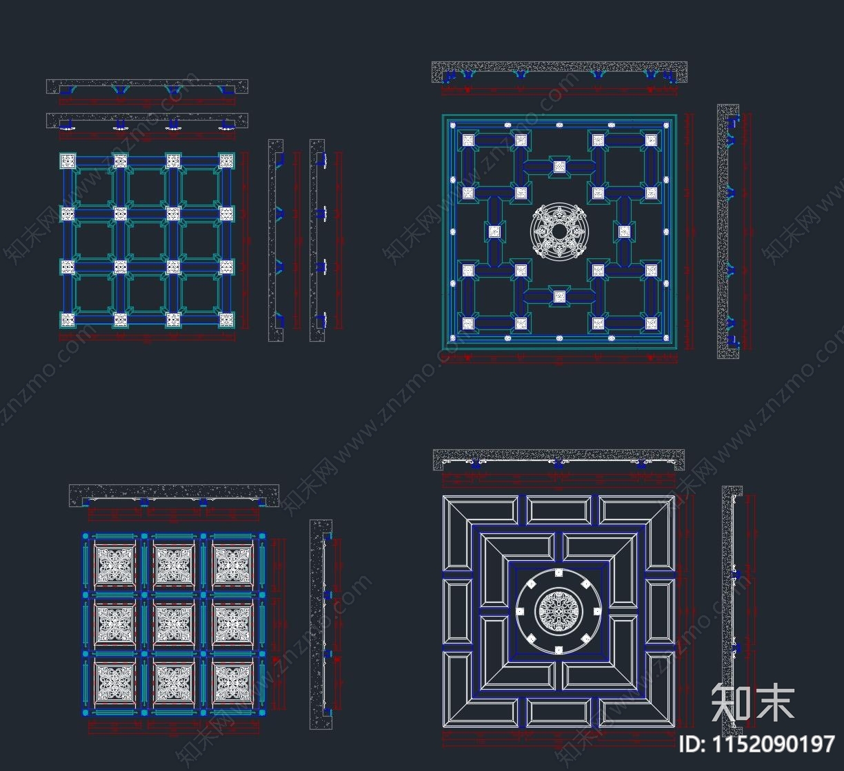 中式吊顶节点施工图下载【ID:1152090197】