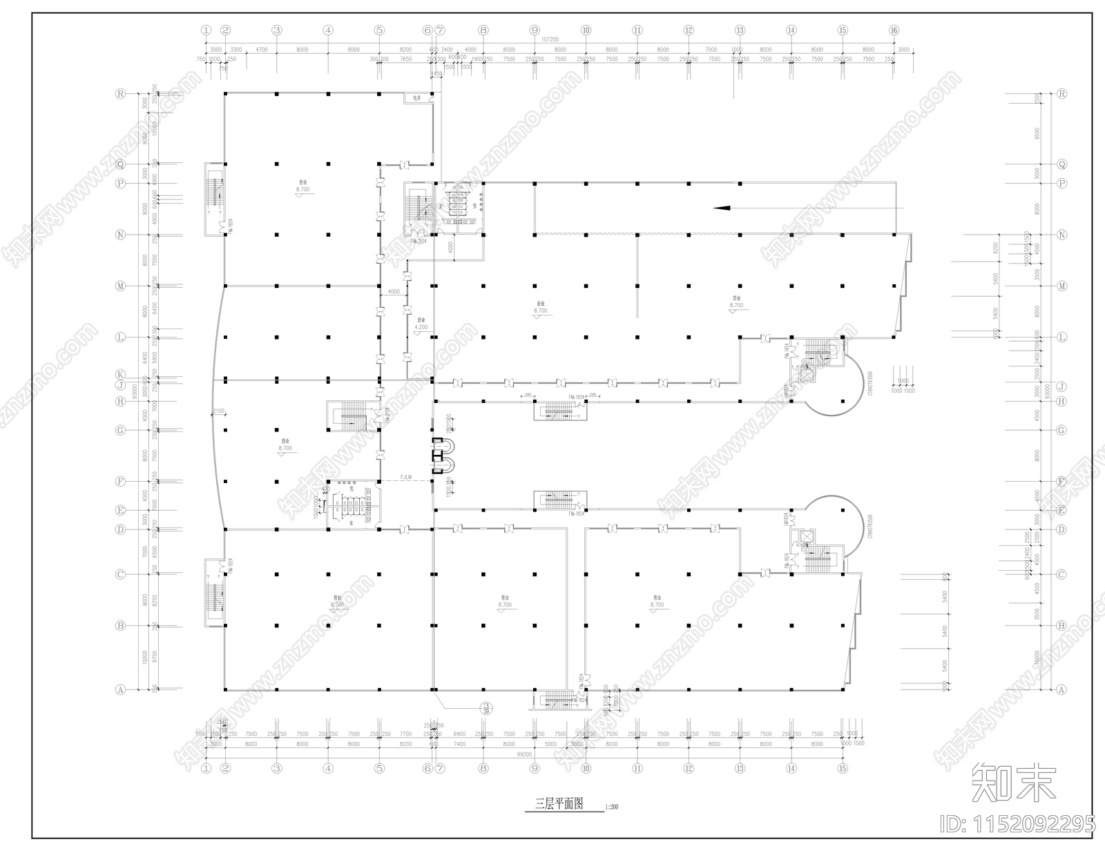 大型商场建筑cad施工图下载【ID:1152092295】