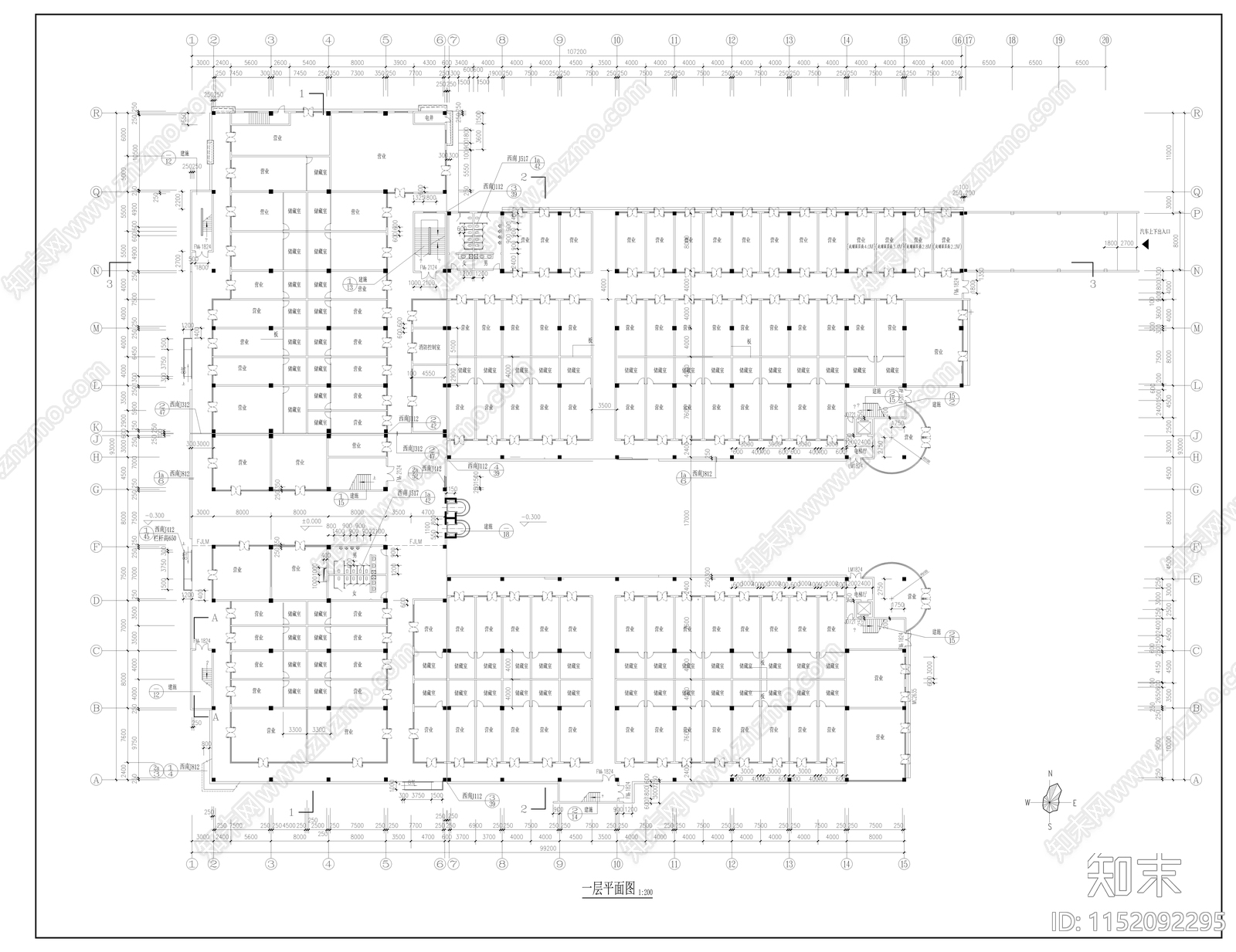 大型商场建筑cad施工图下载【ID:1152092295】