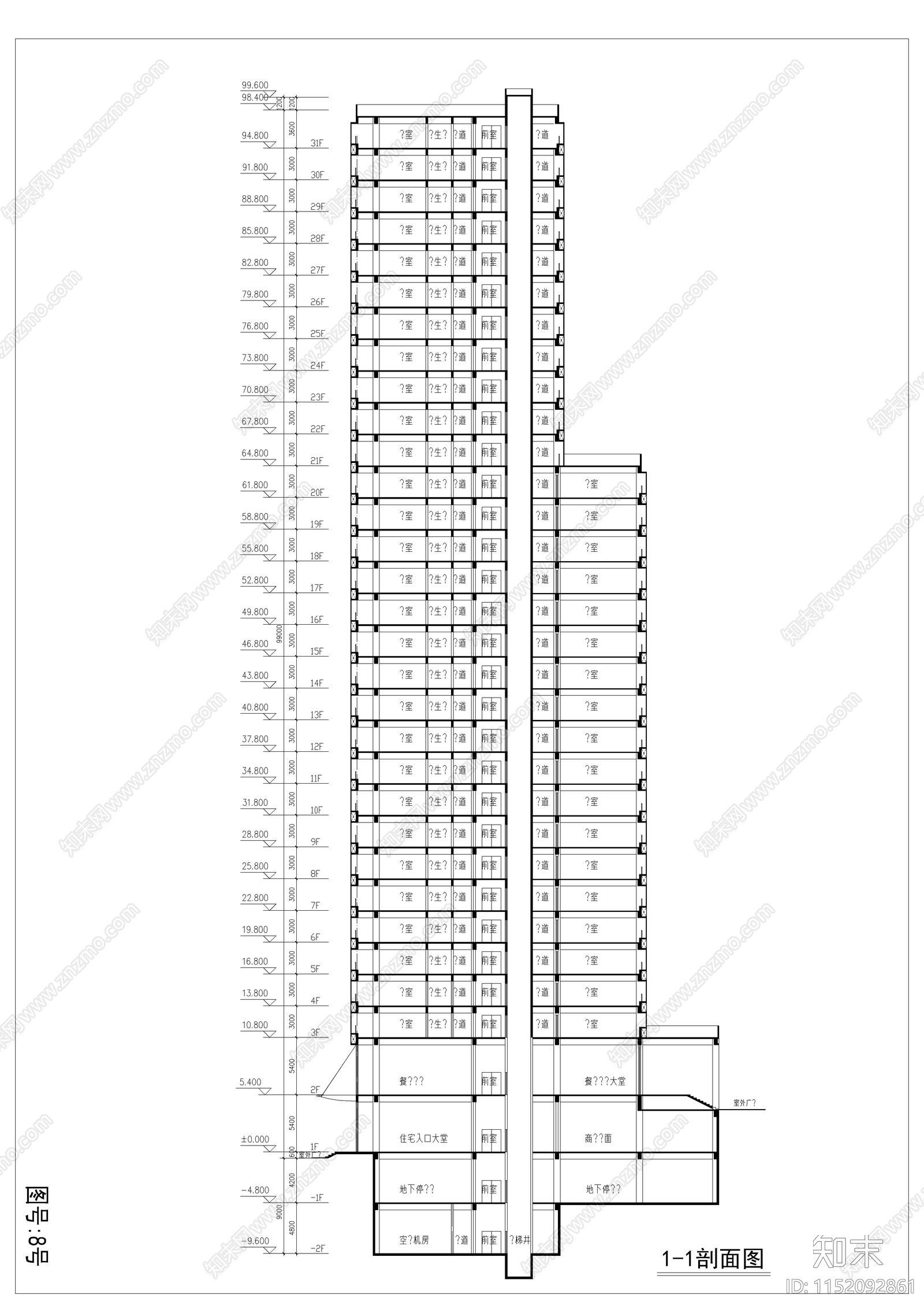 重庆佳乐大厦建筑cad施工图下载【ID:1152092861】