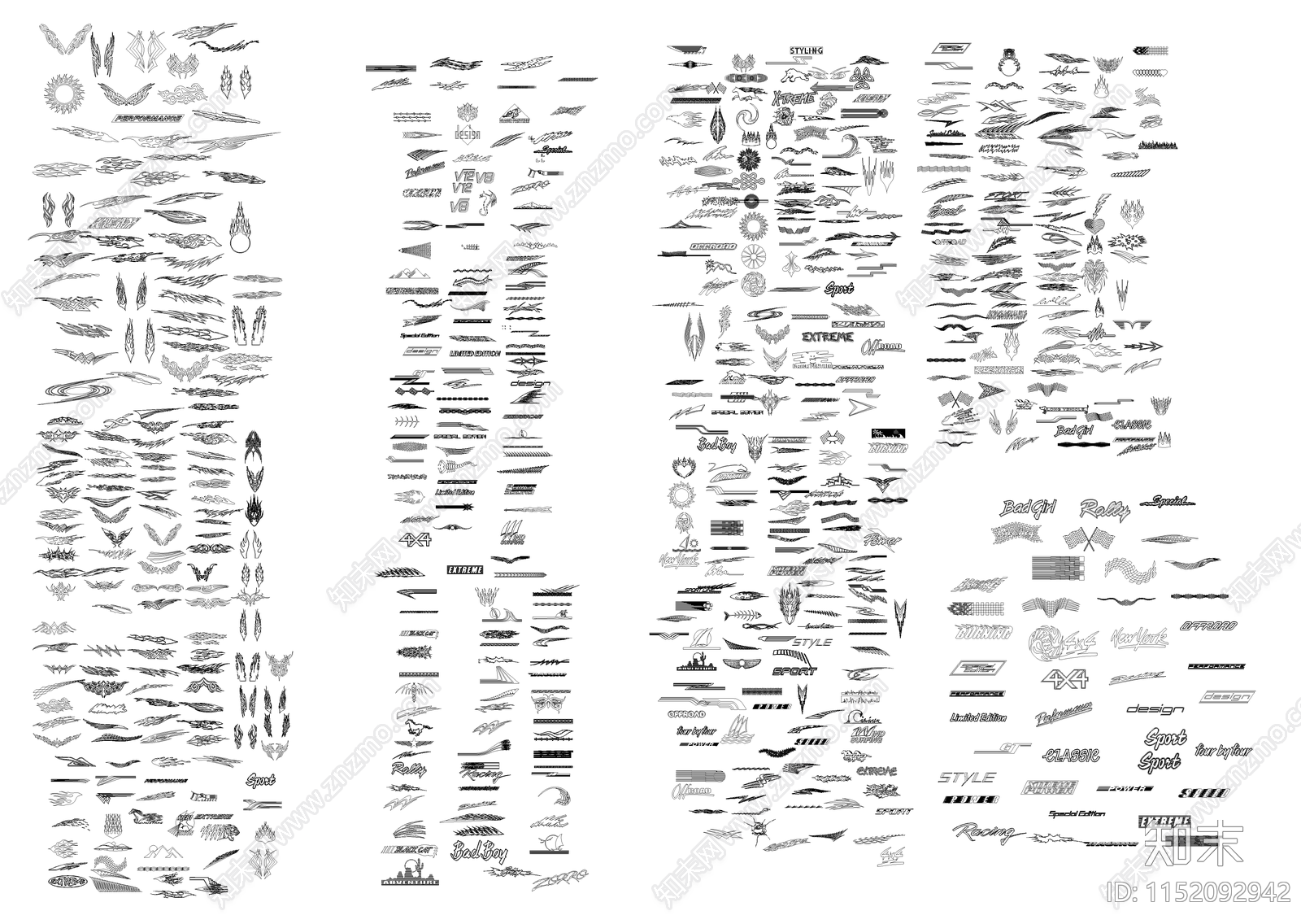 汽车车贴花纹图库施工图下载【ID:1152092942】