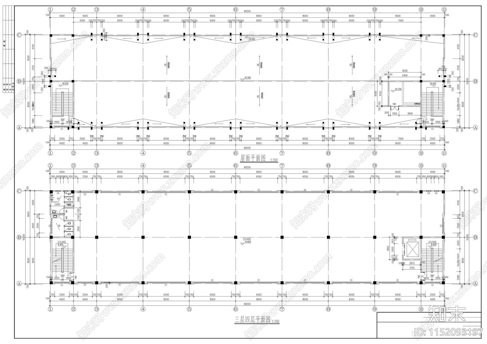 某公司厂房建筑cad施工图下载【ID:1152093197】