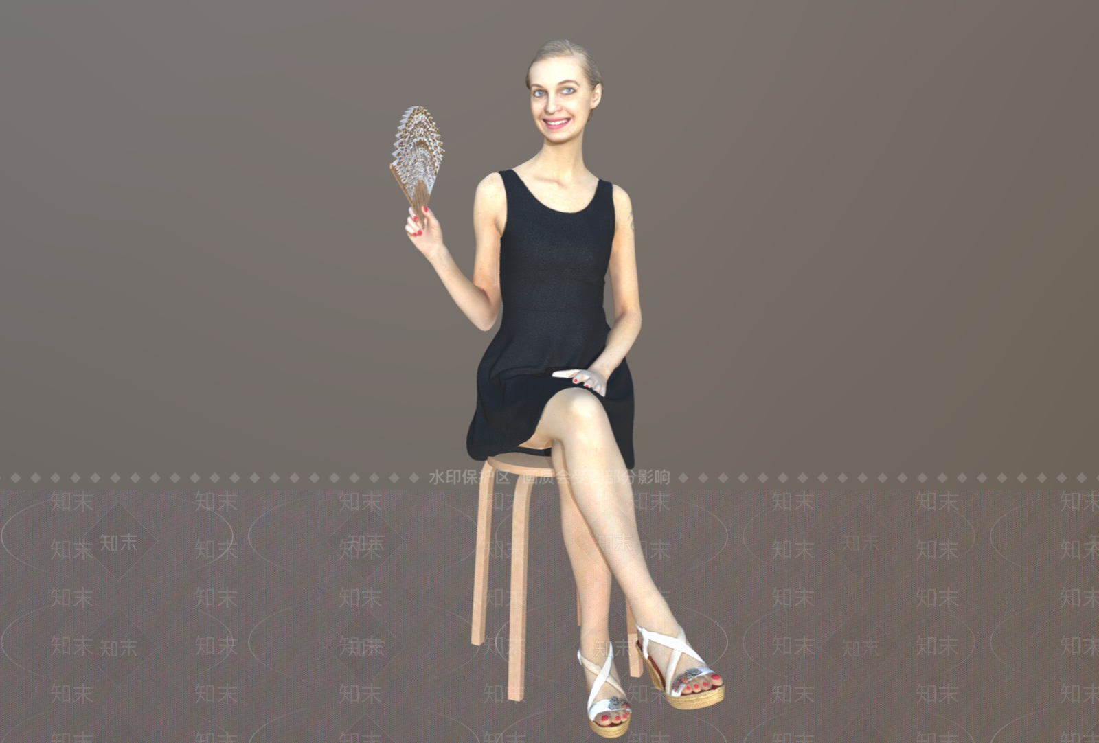 坐姿美女SU模型下载【ID:1152096538】