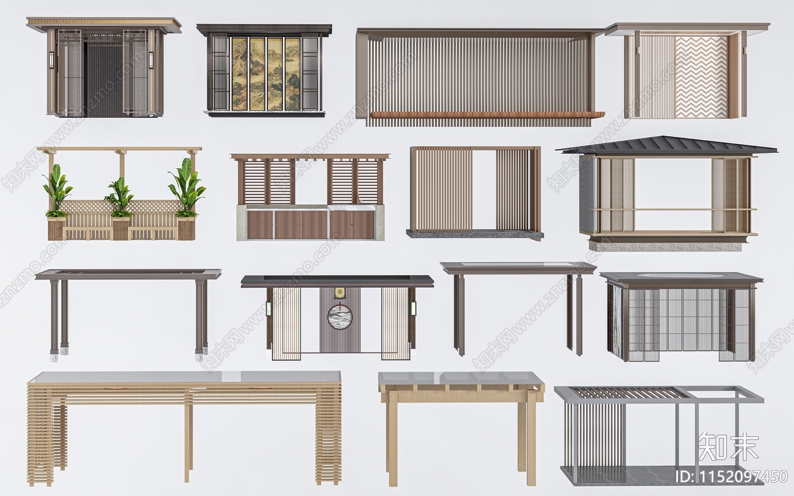 新中式景观亭3D模型下载【ID:1152097450】