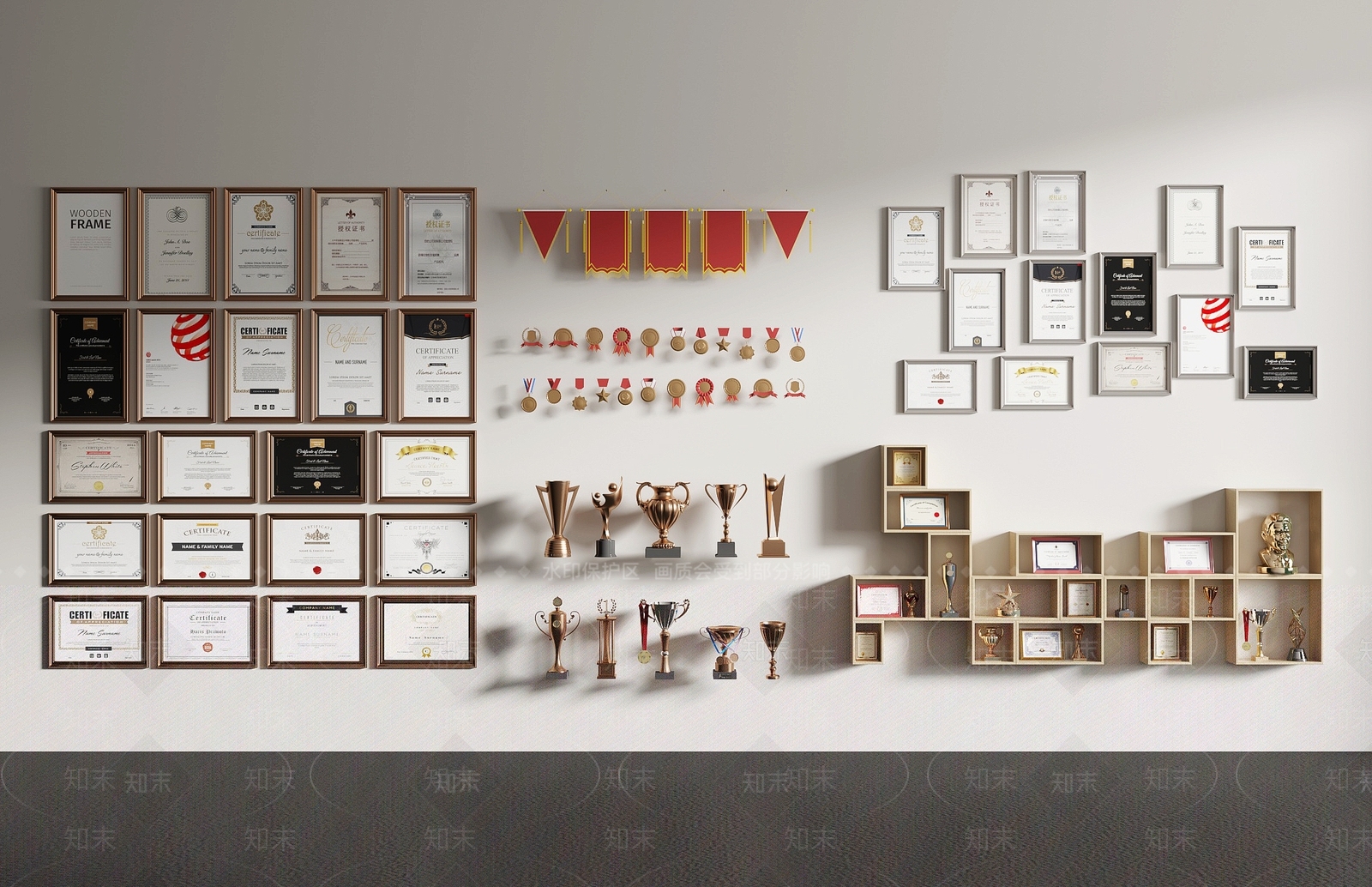 荣誉证书3D模型下载【ID:1152097749】