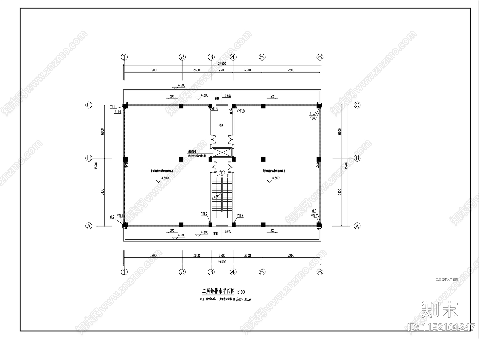 某县城中医医院洗衣房cad施工图下载【ID:1152101247】