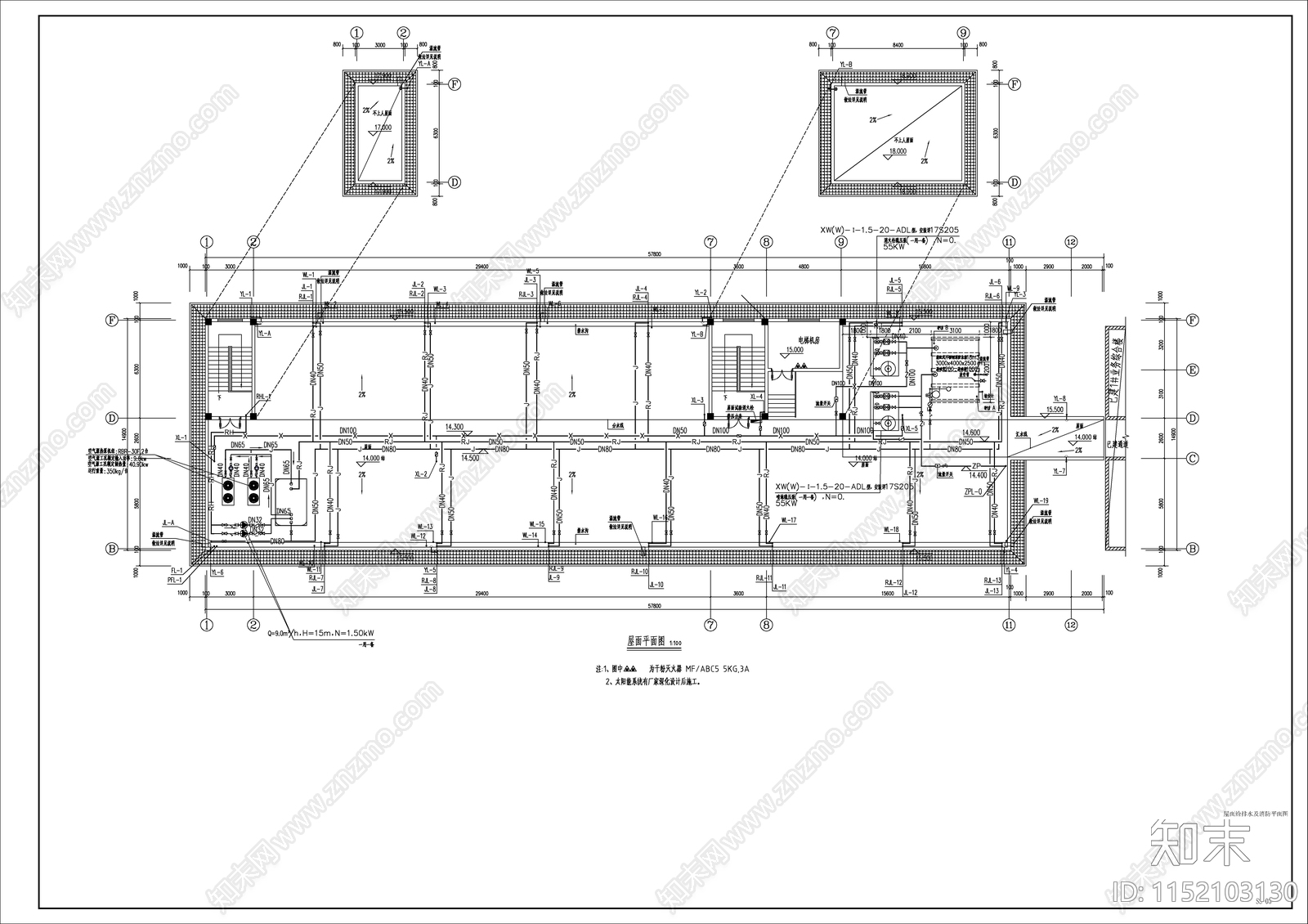 城镇卫生院业务用房cad施工图下载【ID:1152103130】