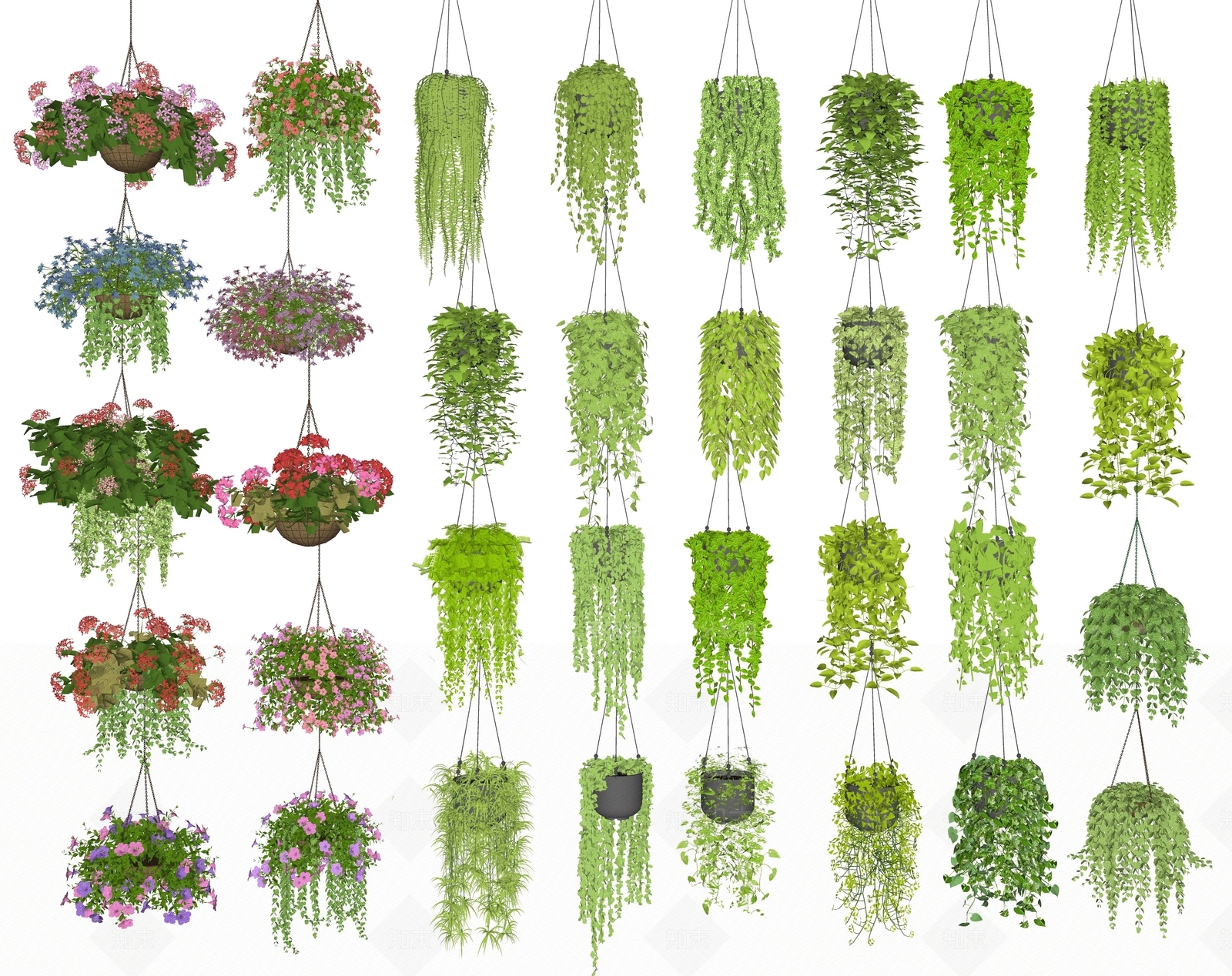 绿植吊篮SU模型下载【ID:1152103826】