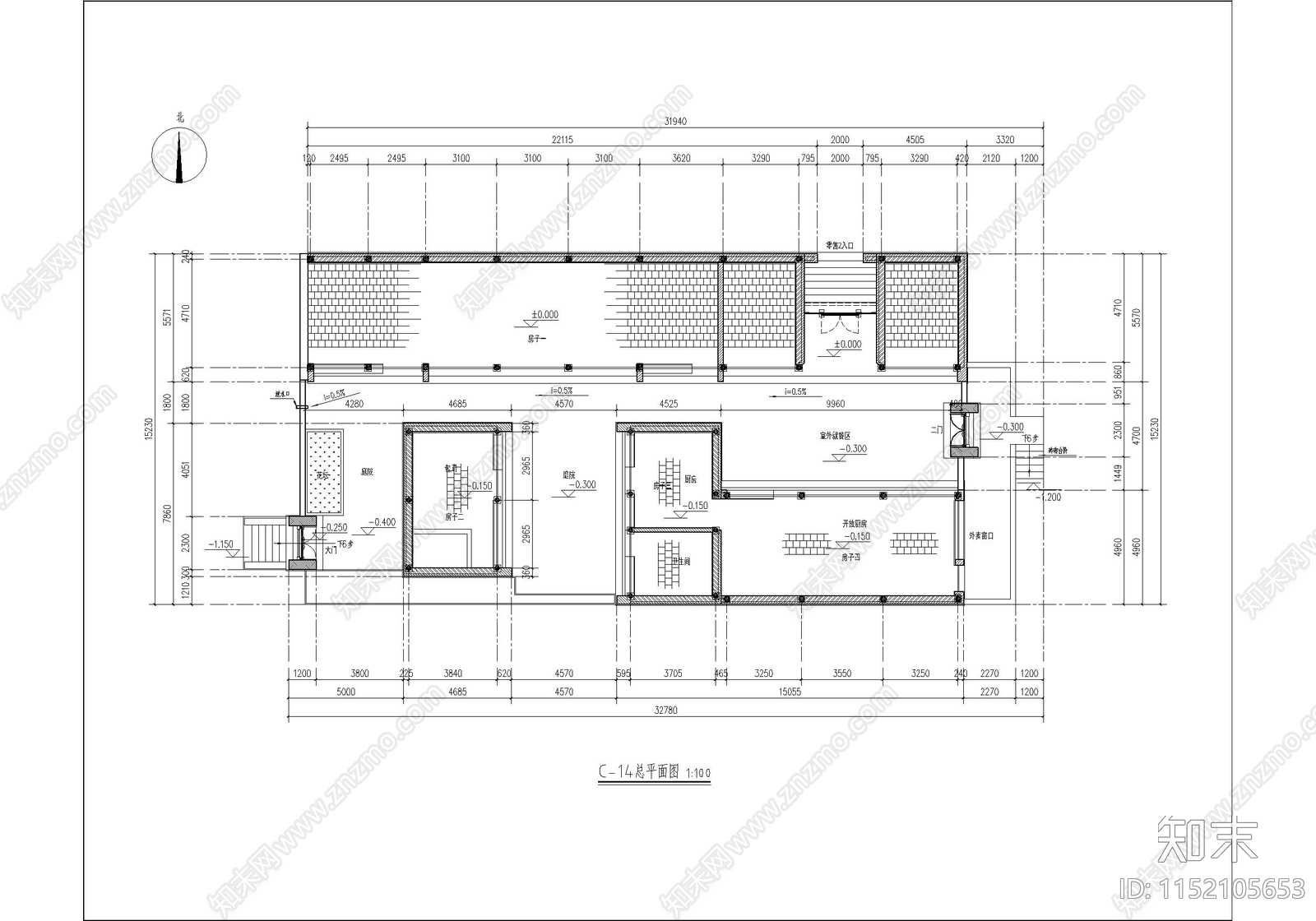 古城历史中式民居院落修缮cad施工图下载【ID:1152105653】