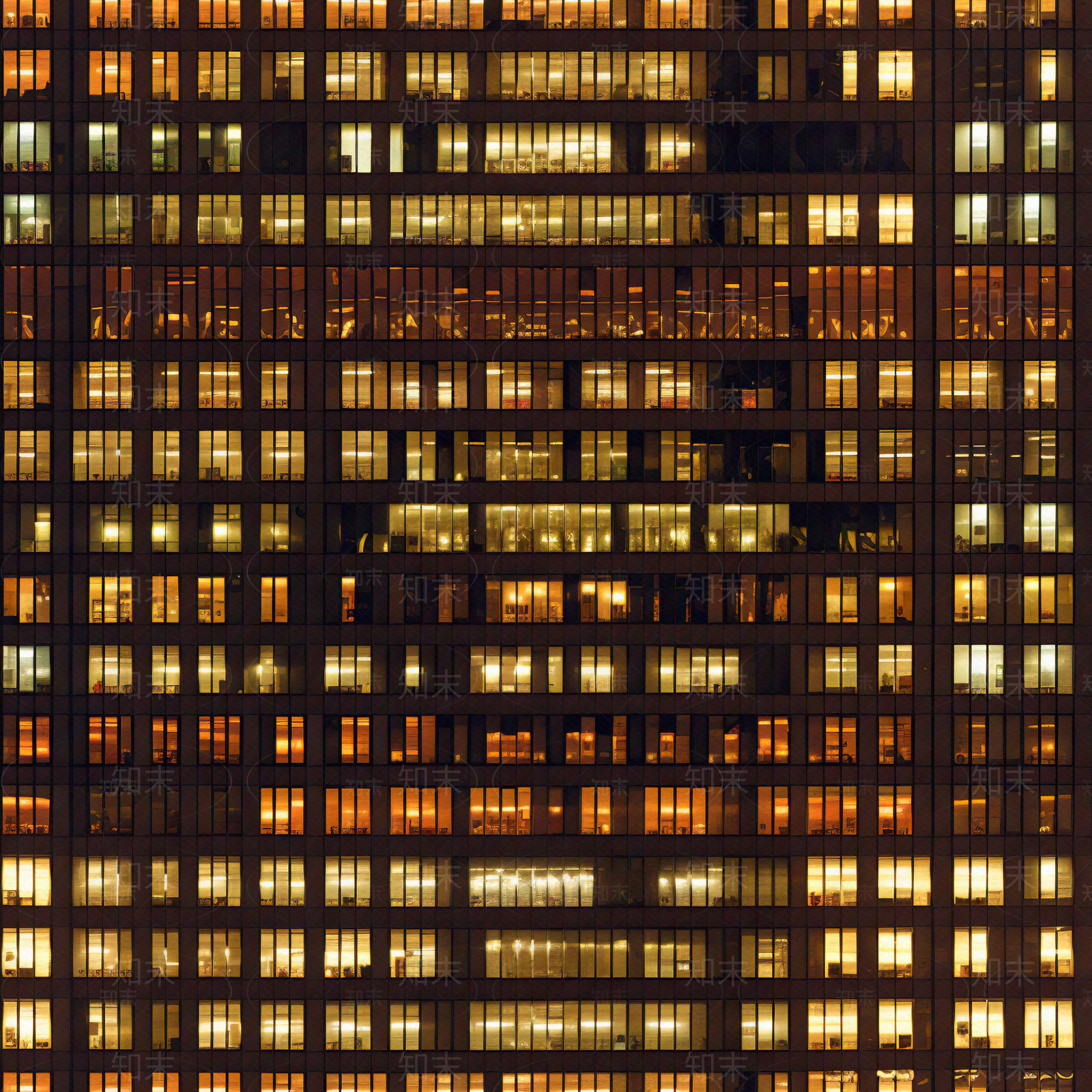 夜晚建筑灯光立面贴图下载【ID:1152109292】