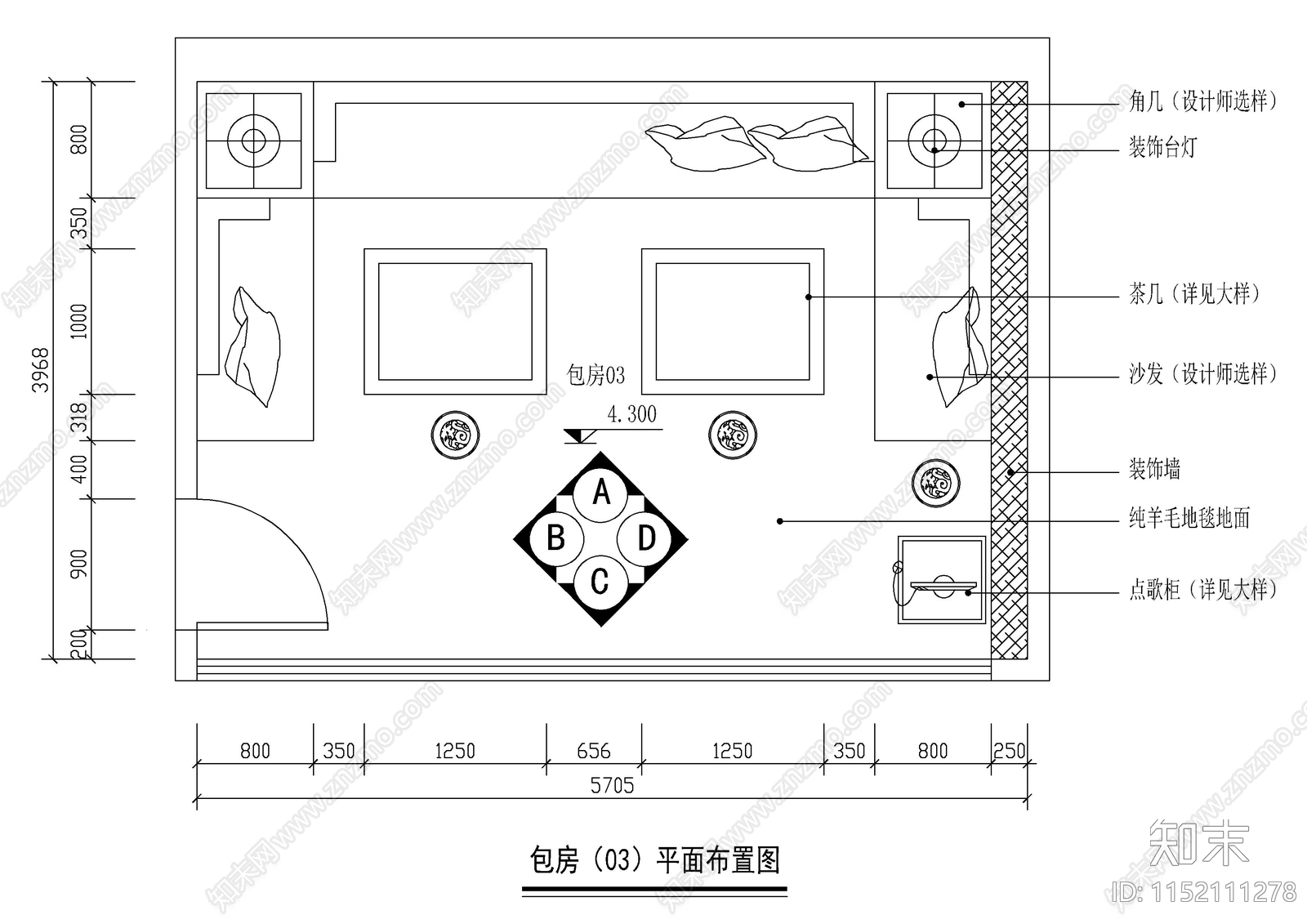 精选酒吧包房装饰图cad施工图下载【ID:1152111278】