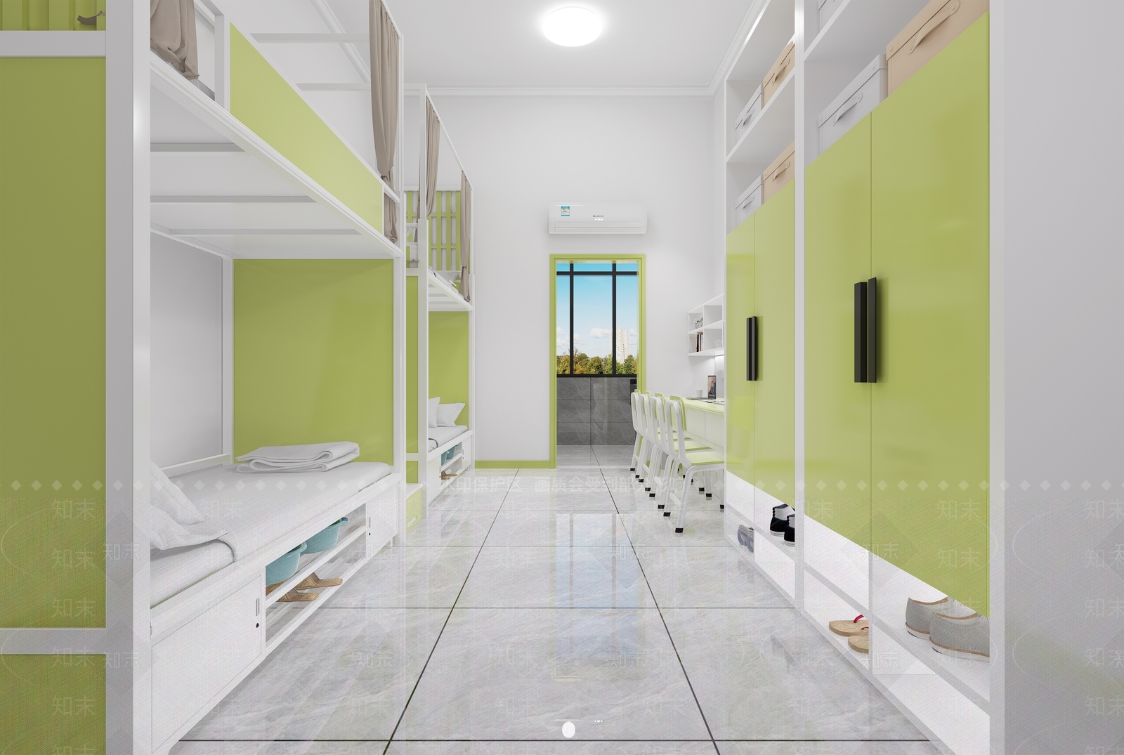 现代宿舍四人间3D模型下载【ID:1152111603】