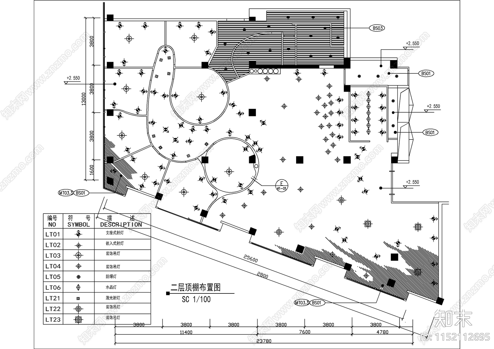 某两层酒店餐厅平面图cad施工图下载【ID:1152112695】