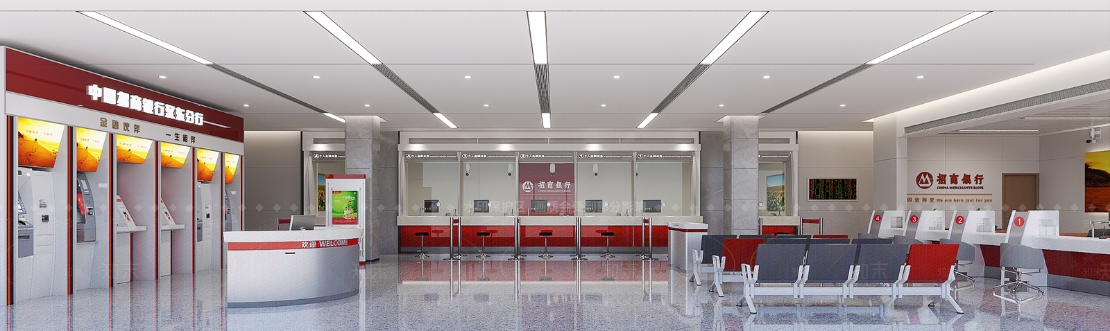 现代银行办事大厅3D模型下载【ID:1152114370】