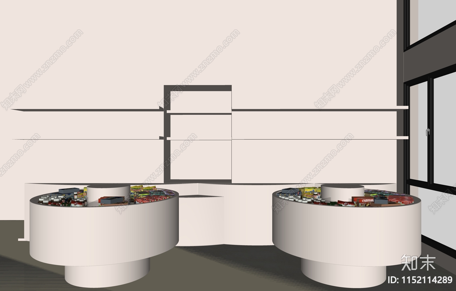 现代零食店铺展台SU模型下载【ID:1152114289】