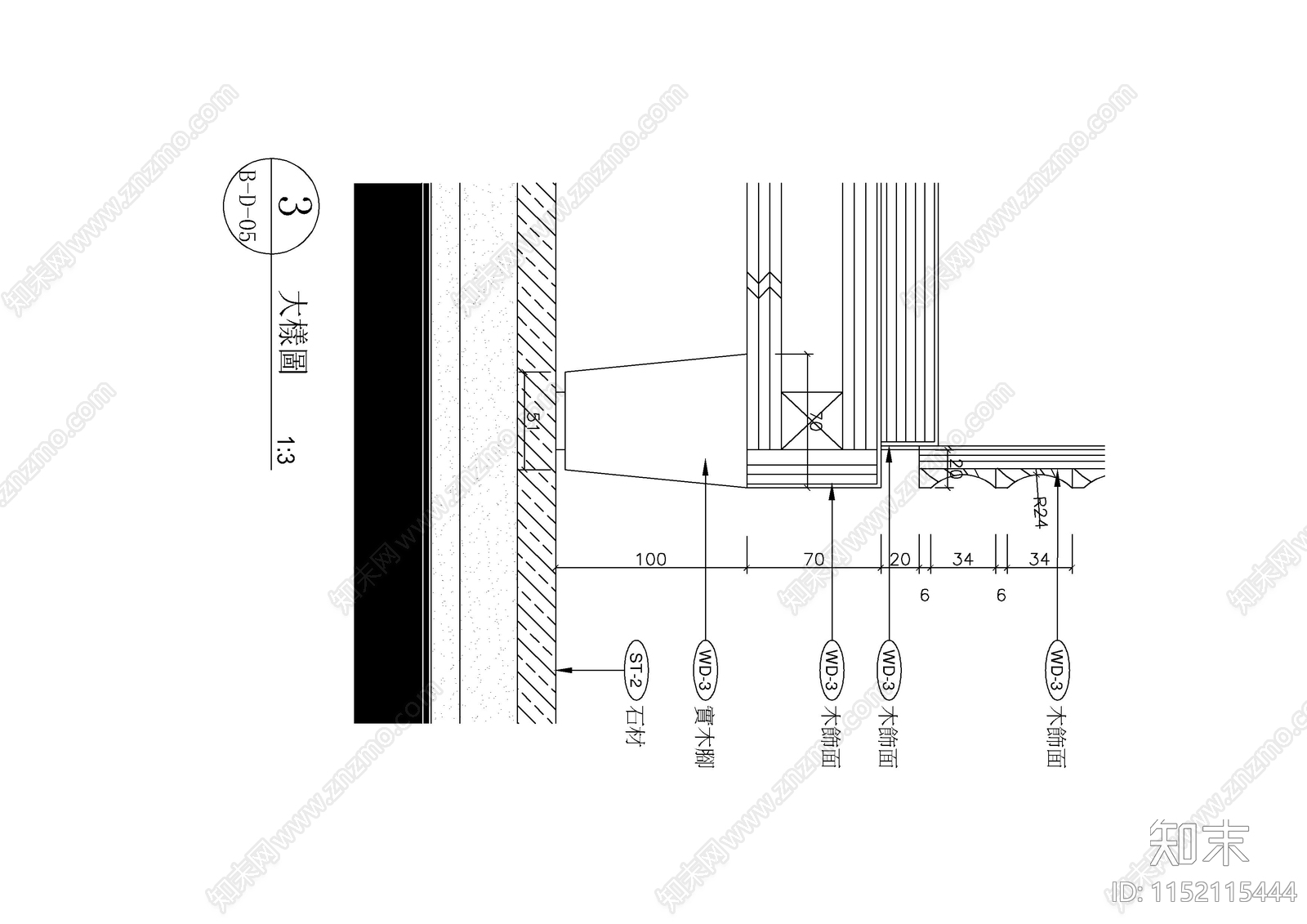 别墅浴室室内cad施工图下载【ID:1152115444】