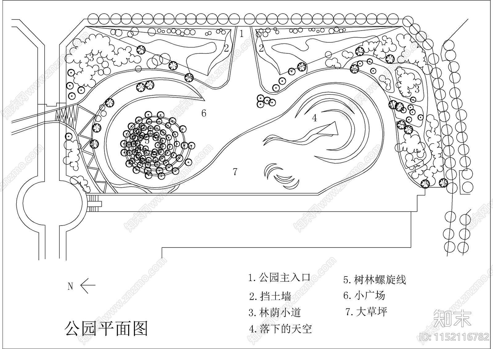24套公园设计cad施工图下载【ID:1152116782】