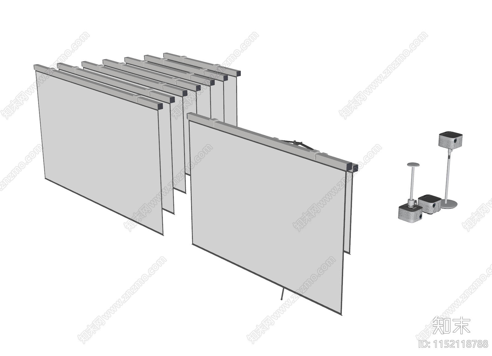 投影幕布SU模型下载【ID:1152118788】