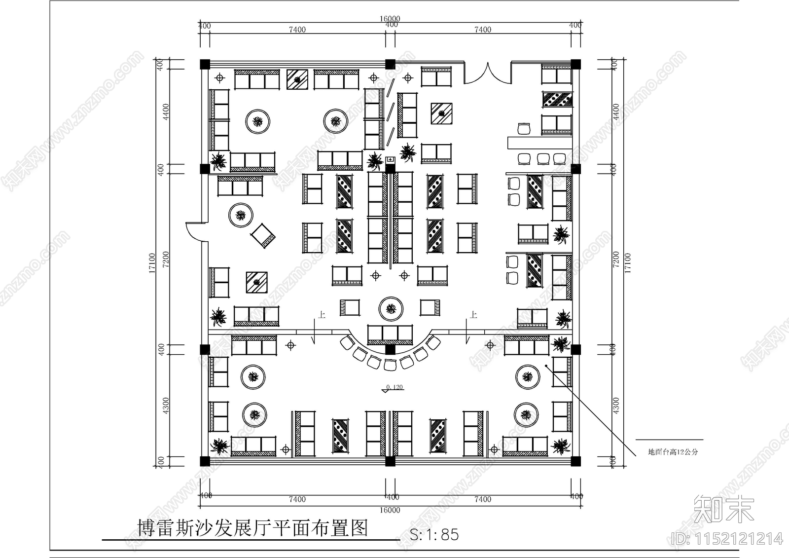 家居城家居展厅装修图cad施工图下载【ID:1152121214】