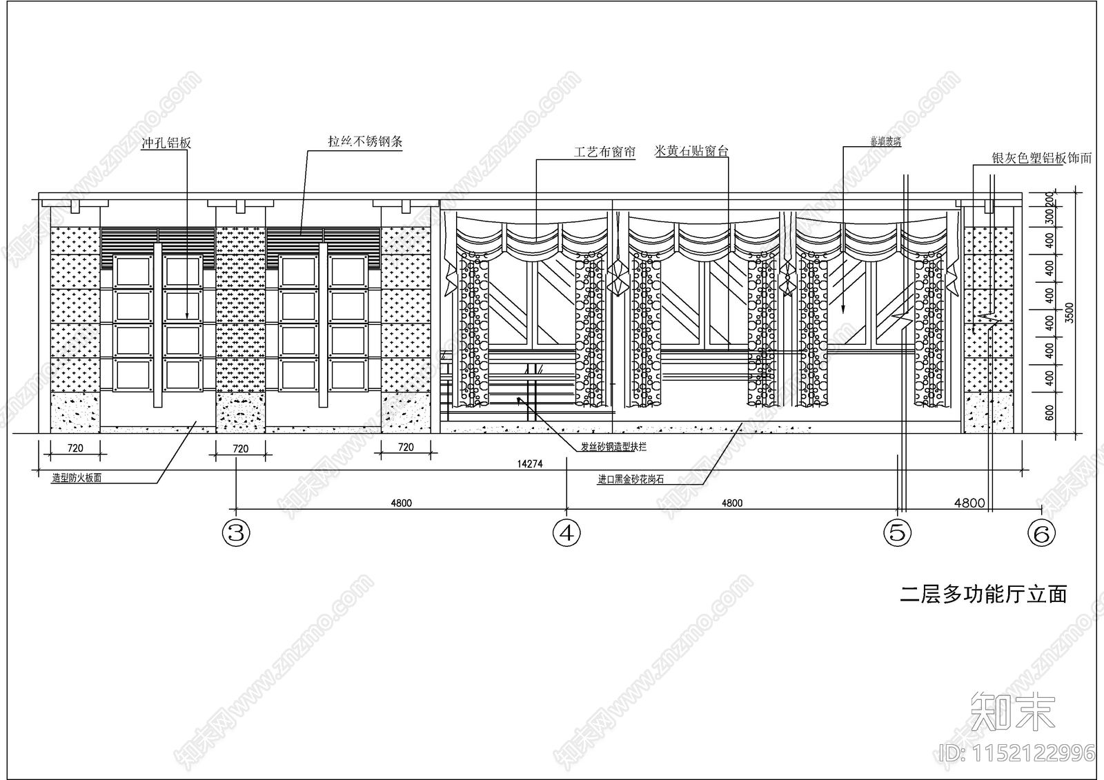 商业银行总行室内cad施工图下载【ID:1152122996】