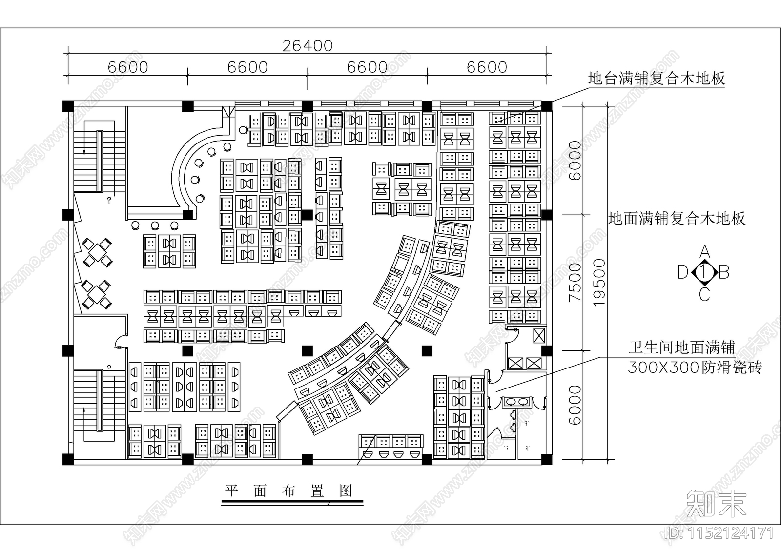 全套完整网吧室内装修设计图cad施工图下载【ID:1152124171】