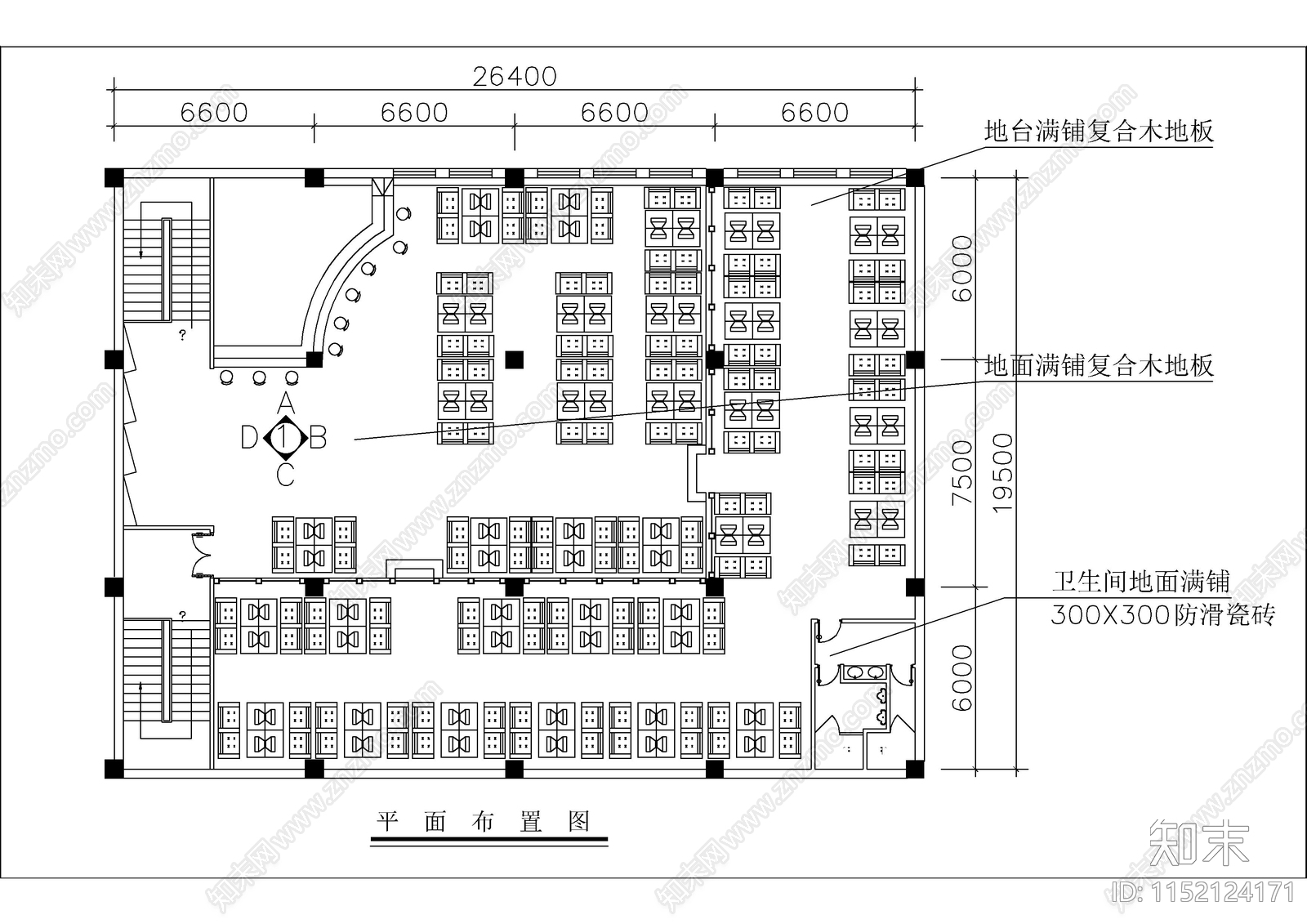 全套完整网吧室内装修设计图cad施工图下载【ID:1152124171】