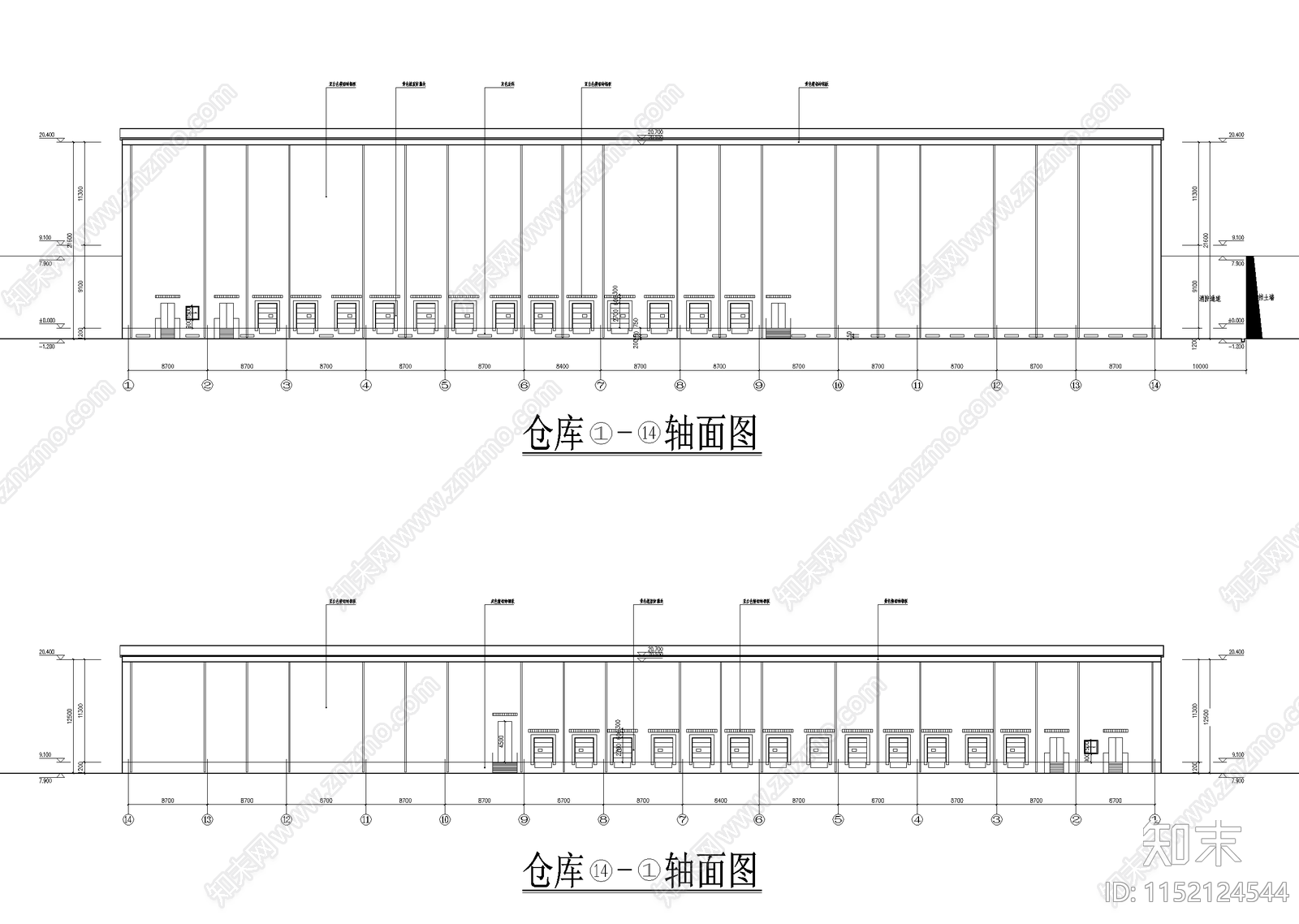 冷库产业园cad施工图下载【ID:1152124544】