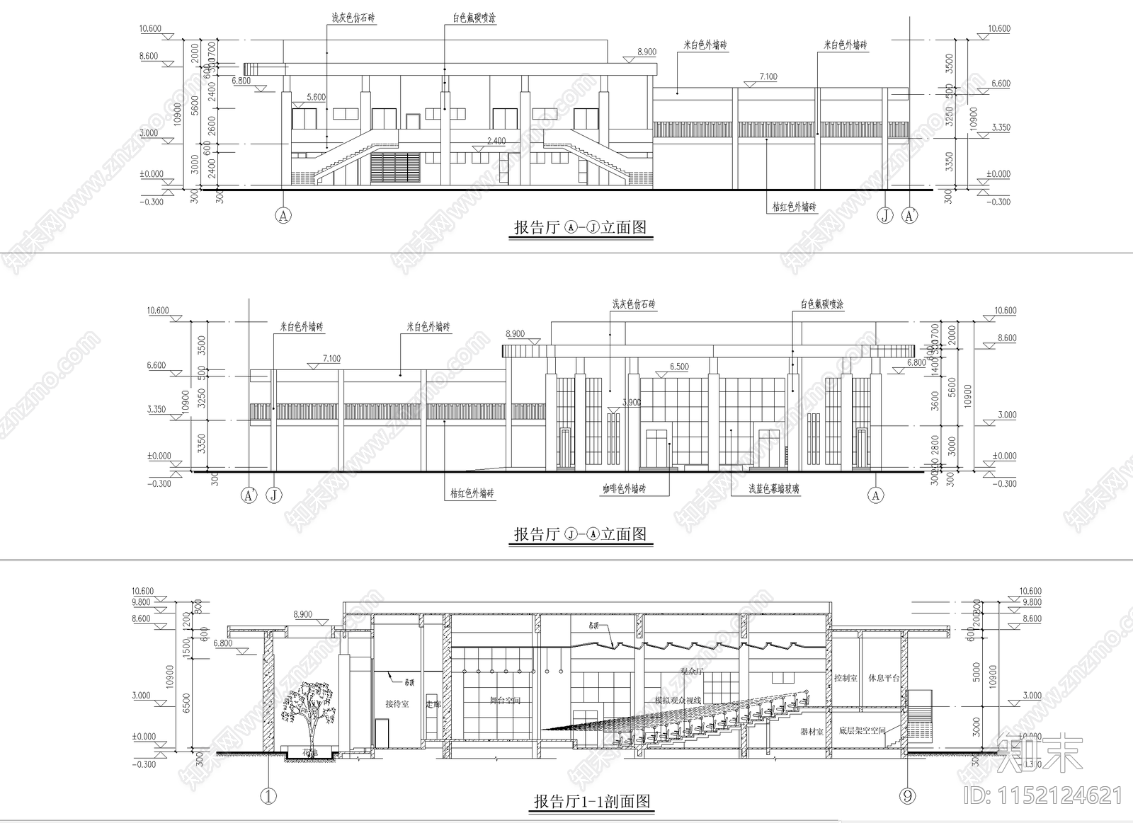 中小学报告厅cad施工图下载【ID:1152124621】