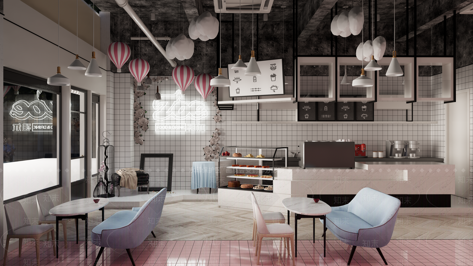 现代奶茶店SU模型下载【ID:1152125097】
