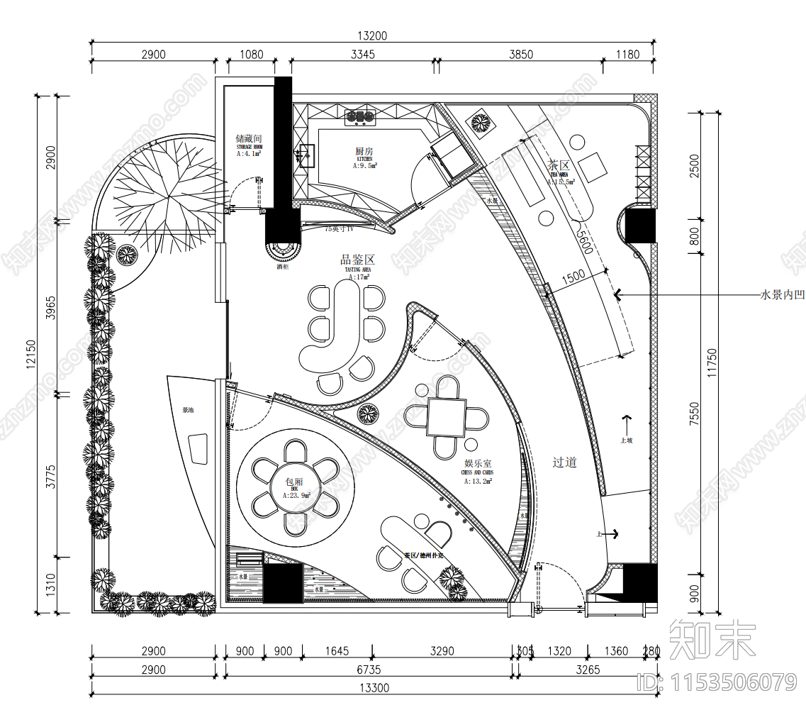 上海某茶楼工装设计cad施工图下载【ID:1153506079】