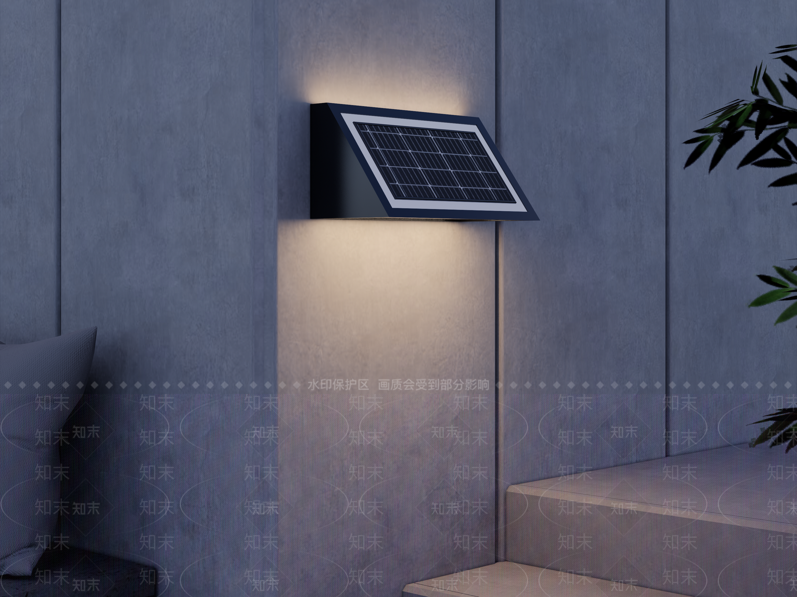 现代太阳能壁灯SU模型下载【ID:1152136665】