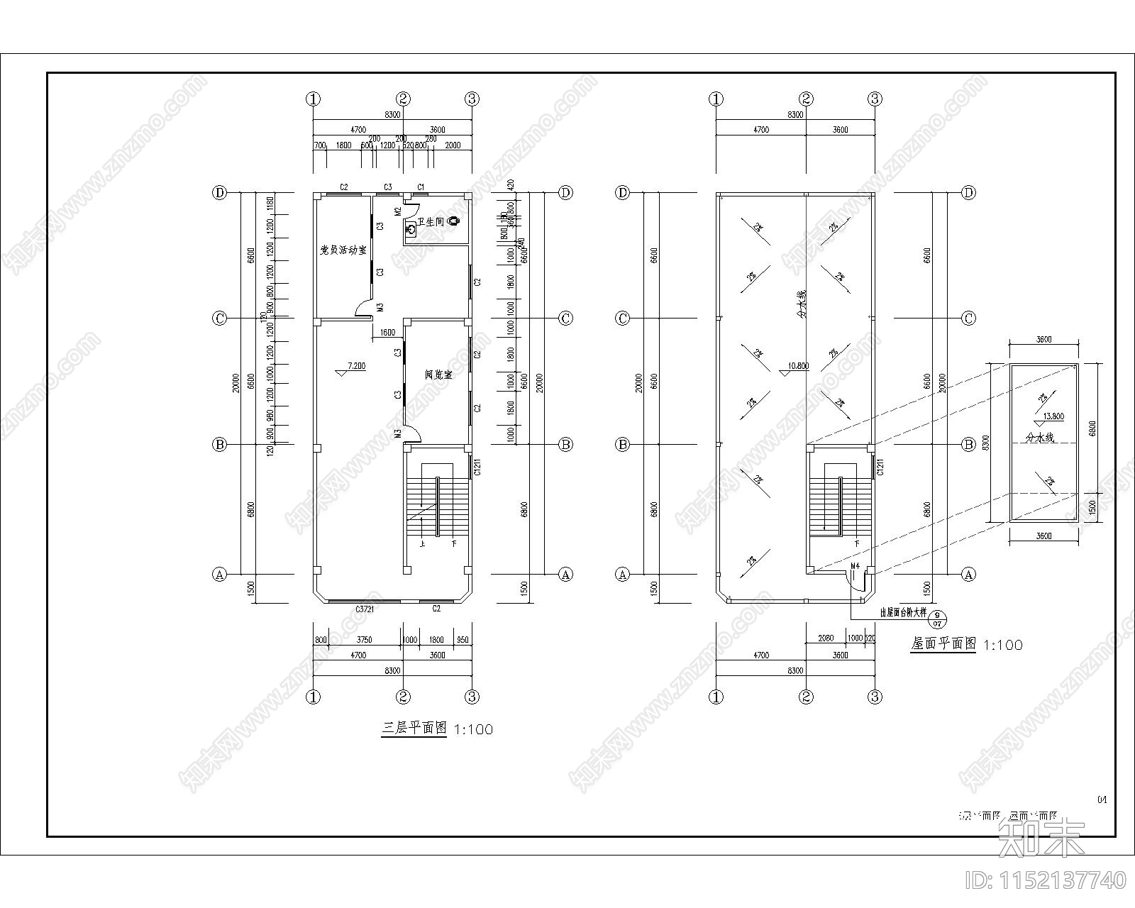 三层综合楼建设cad施工图下载【ID:1152137740】