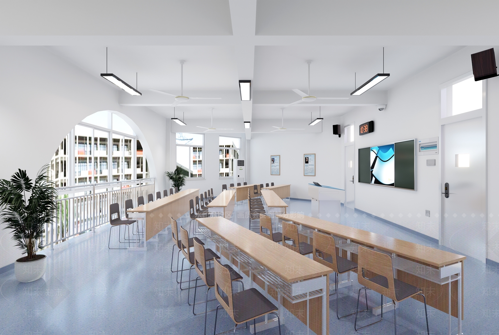 现代教室3D模型下载【ID:1152137949】