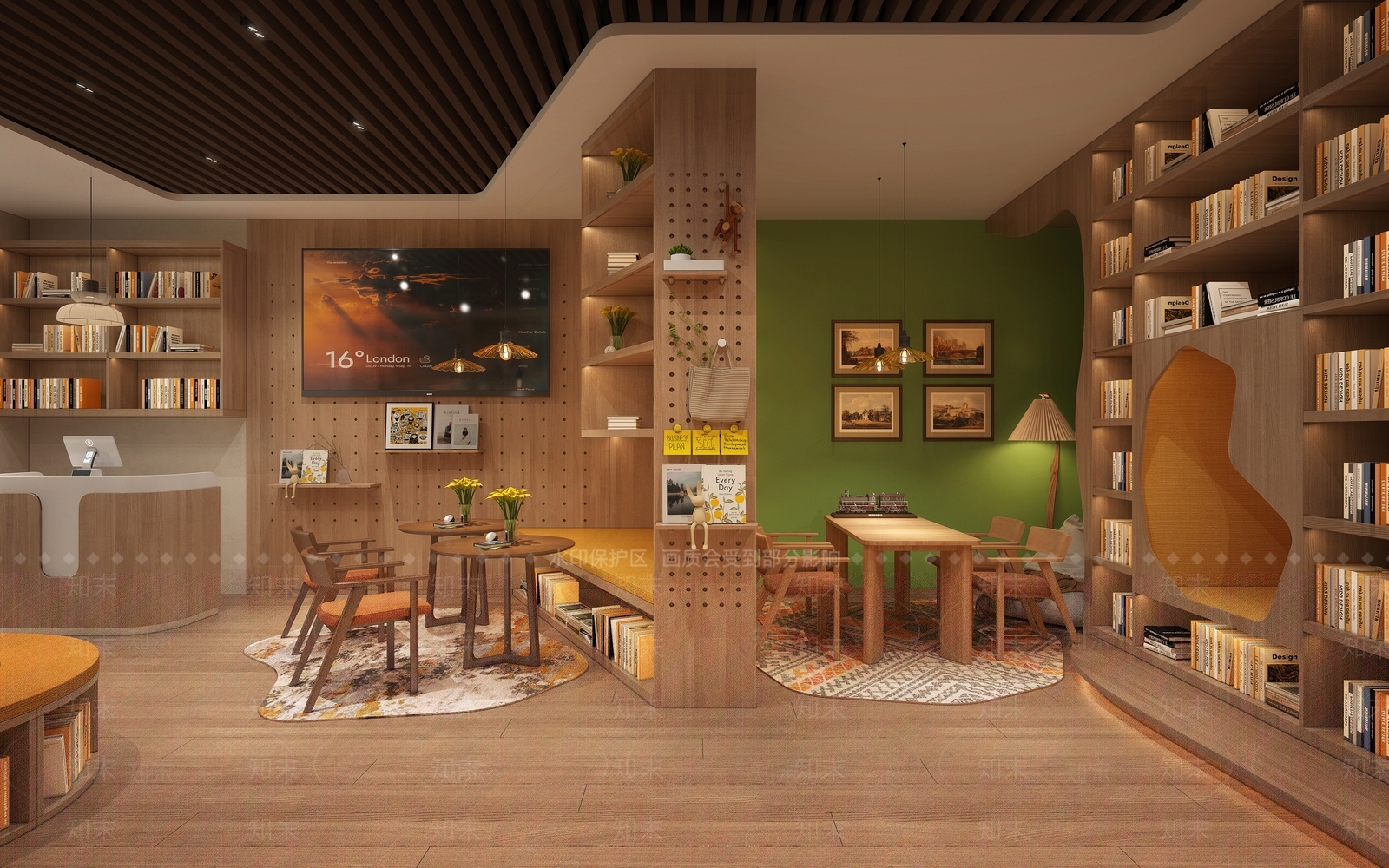 现代休闲书店3D模型下载【ID:1152140701】