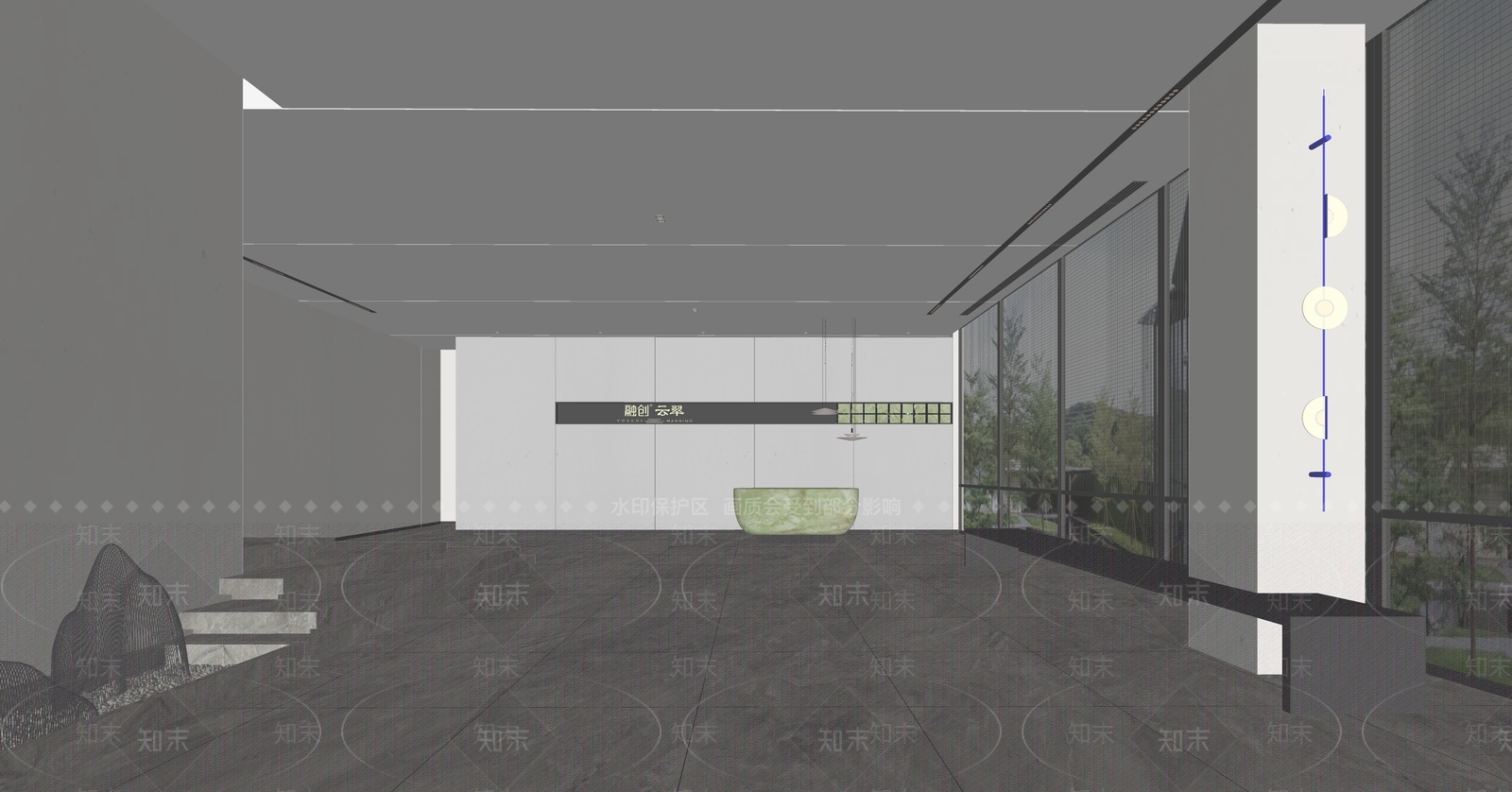 现代公司大堂SU模型下载【ID:1152318598】
