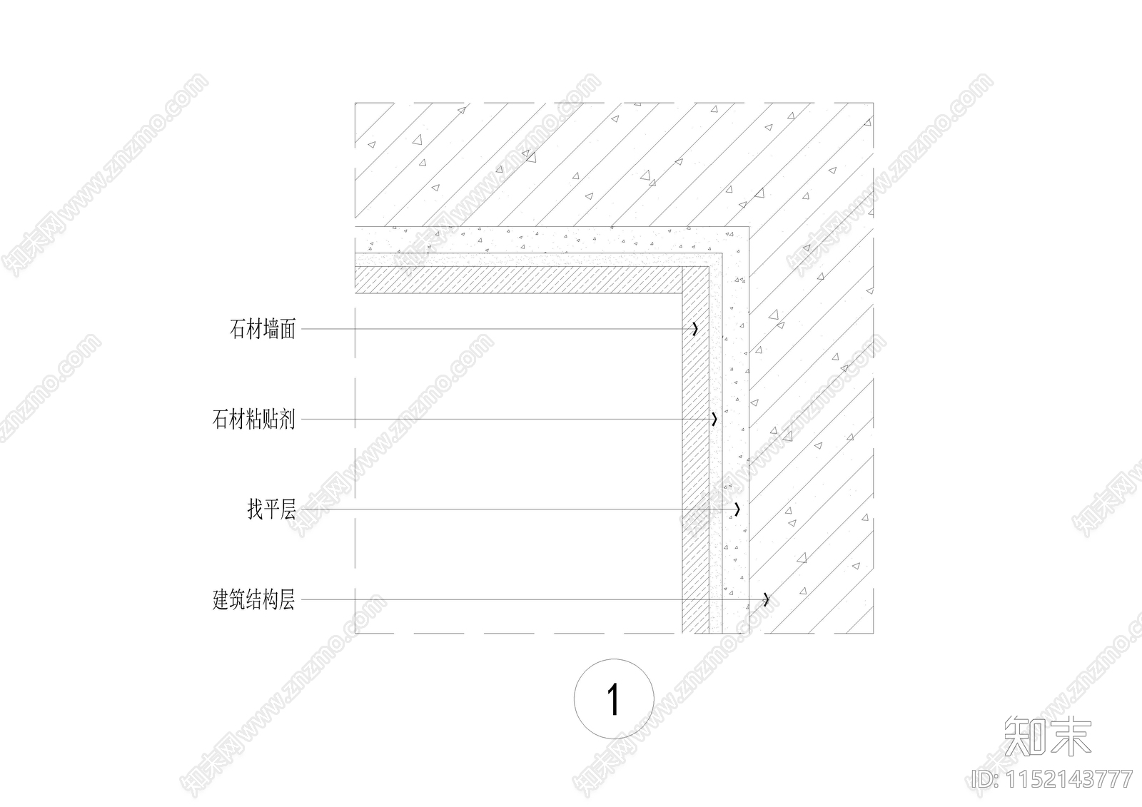 墙面通用节点cad施工图下载【ID:1152143777】