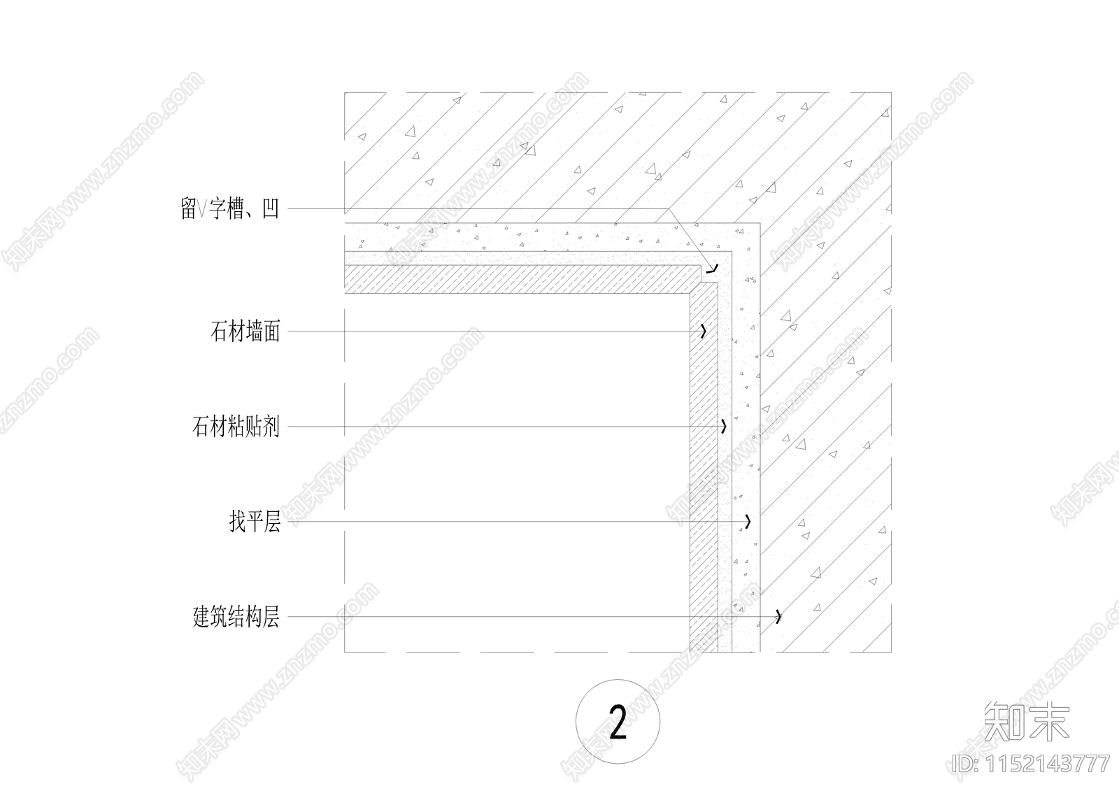 墙面通用节点cad施工图下载【ID:1152143777】