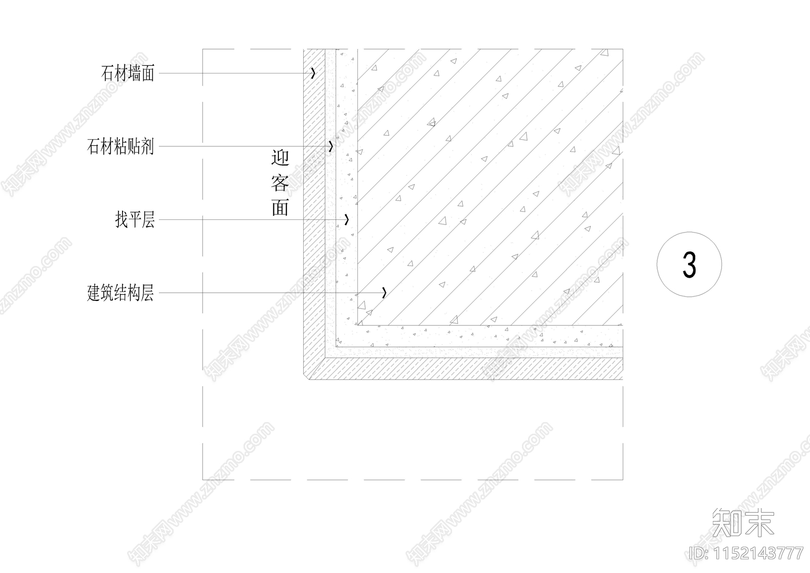 墙面通用节点cad施工图下载【ID:1152143777】