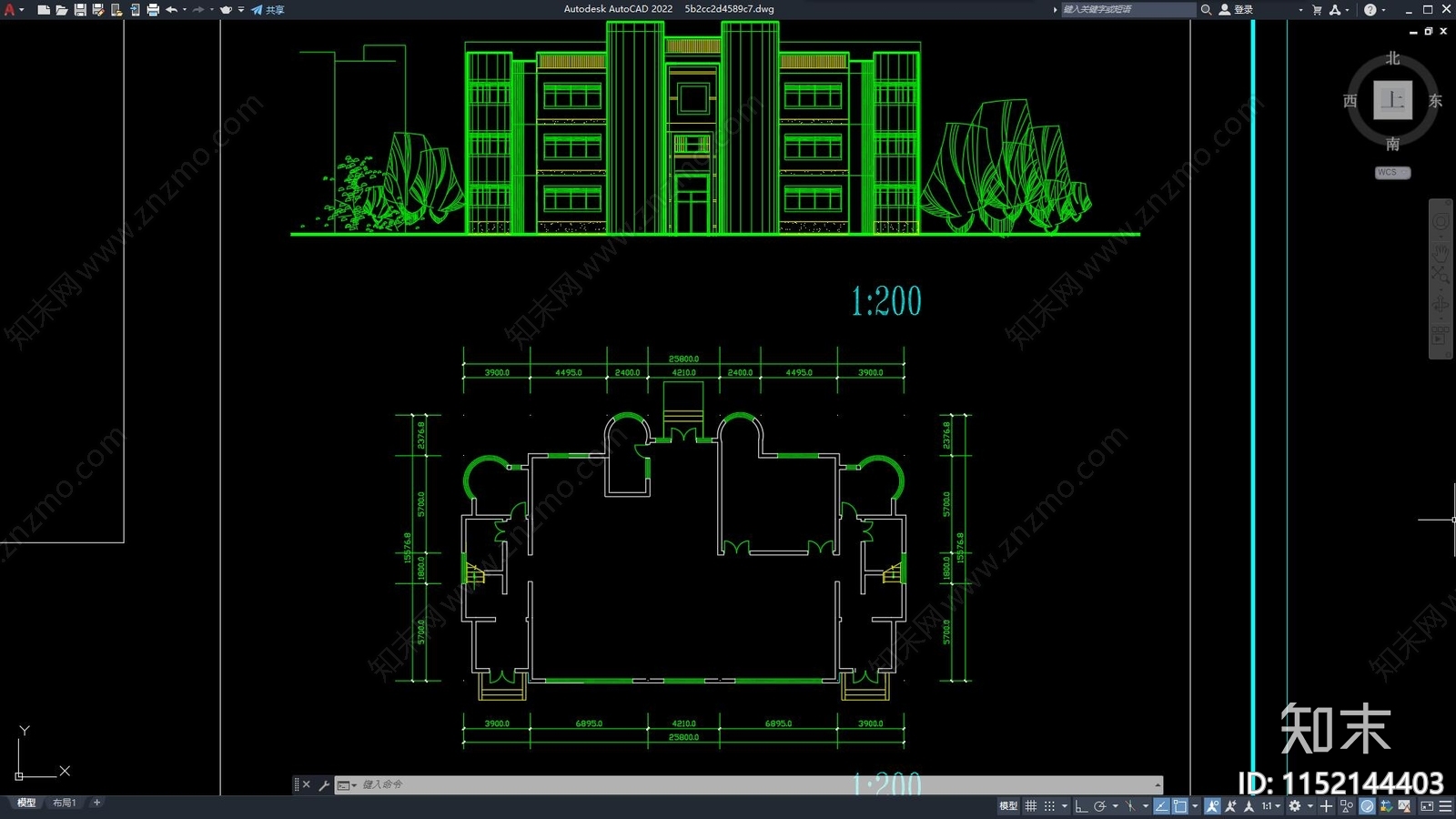 别墅建筑cad施工图下载【ID:1152144403】