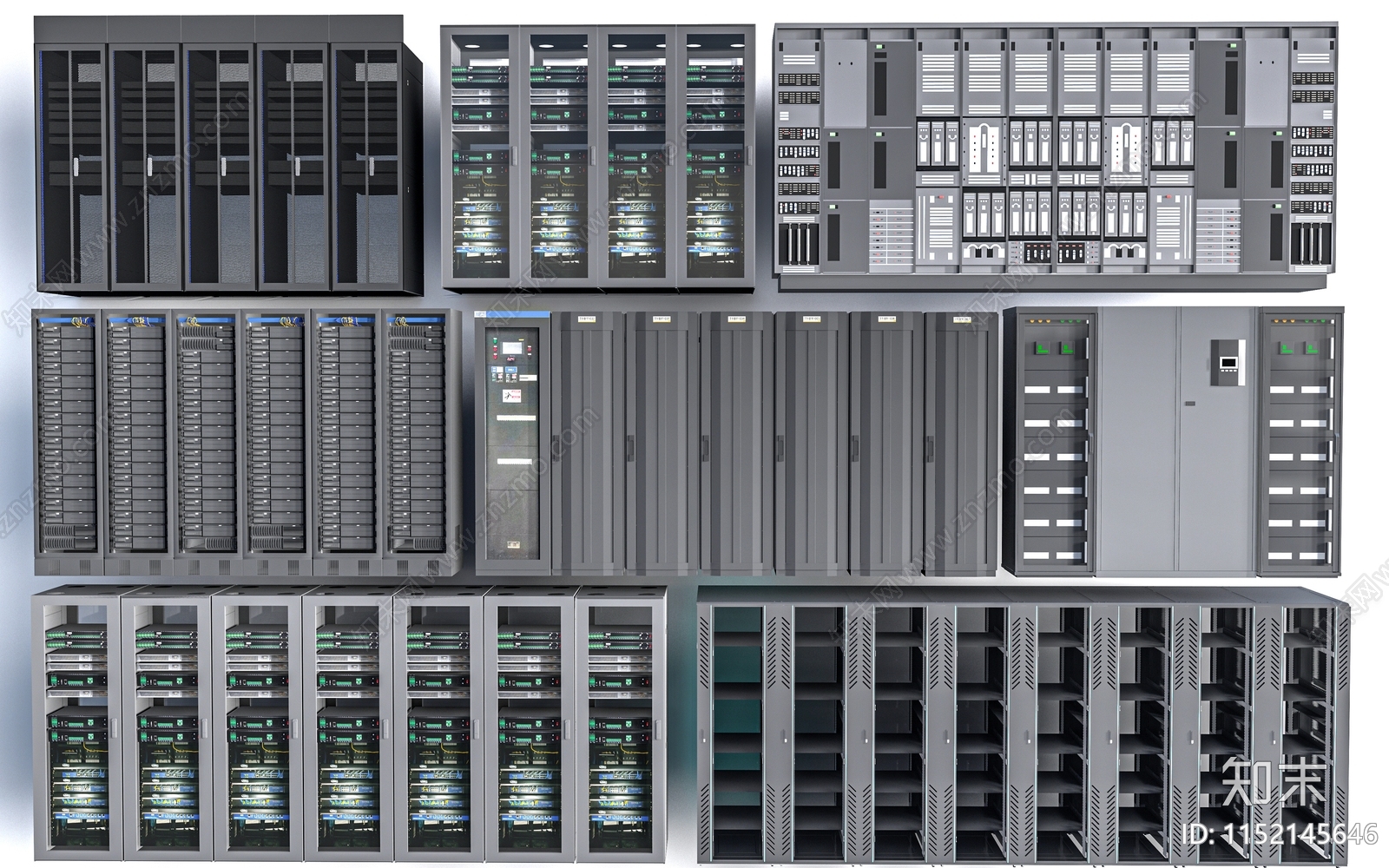 机房服务器3D模型下载【ID:1152145646】