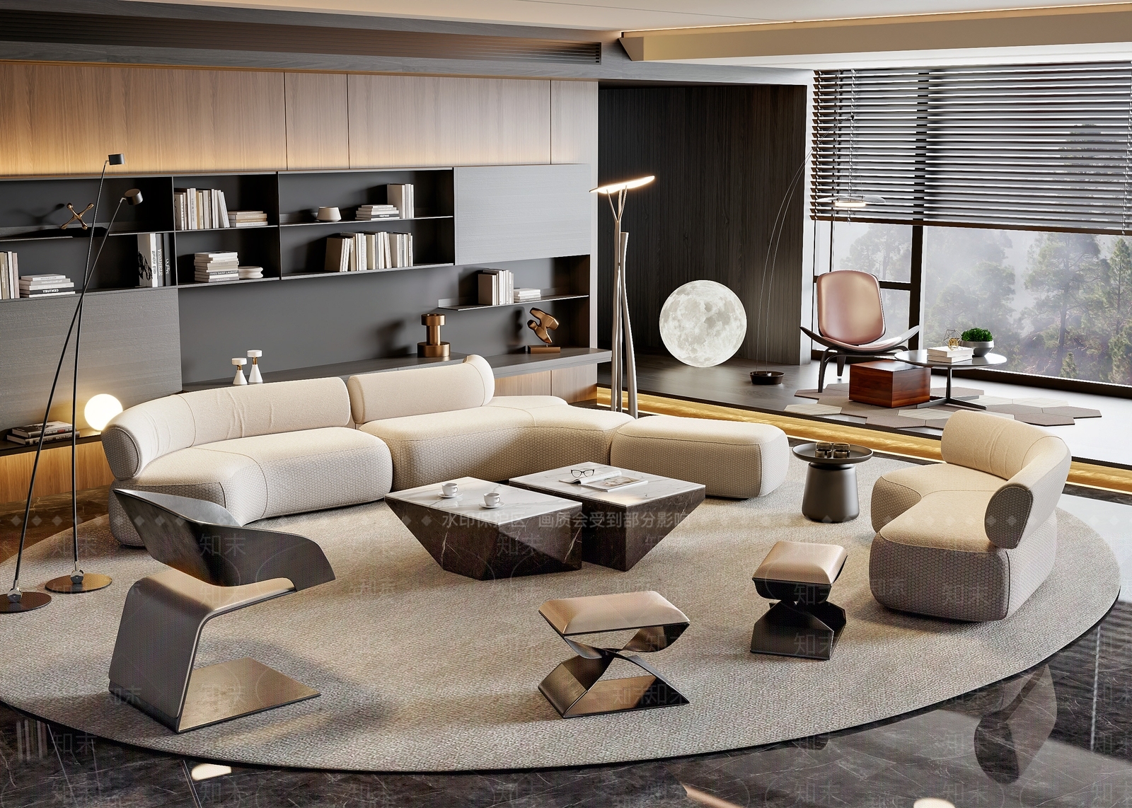 储物展示柜书柜3D模型下载【ID:1227437897】