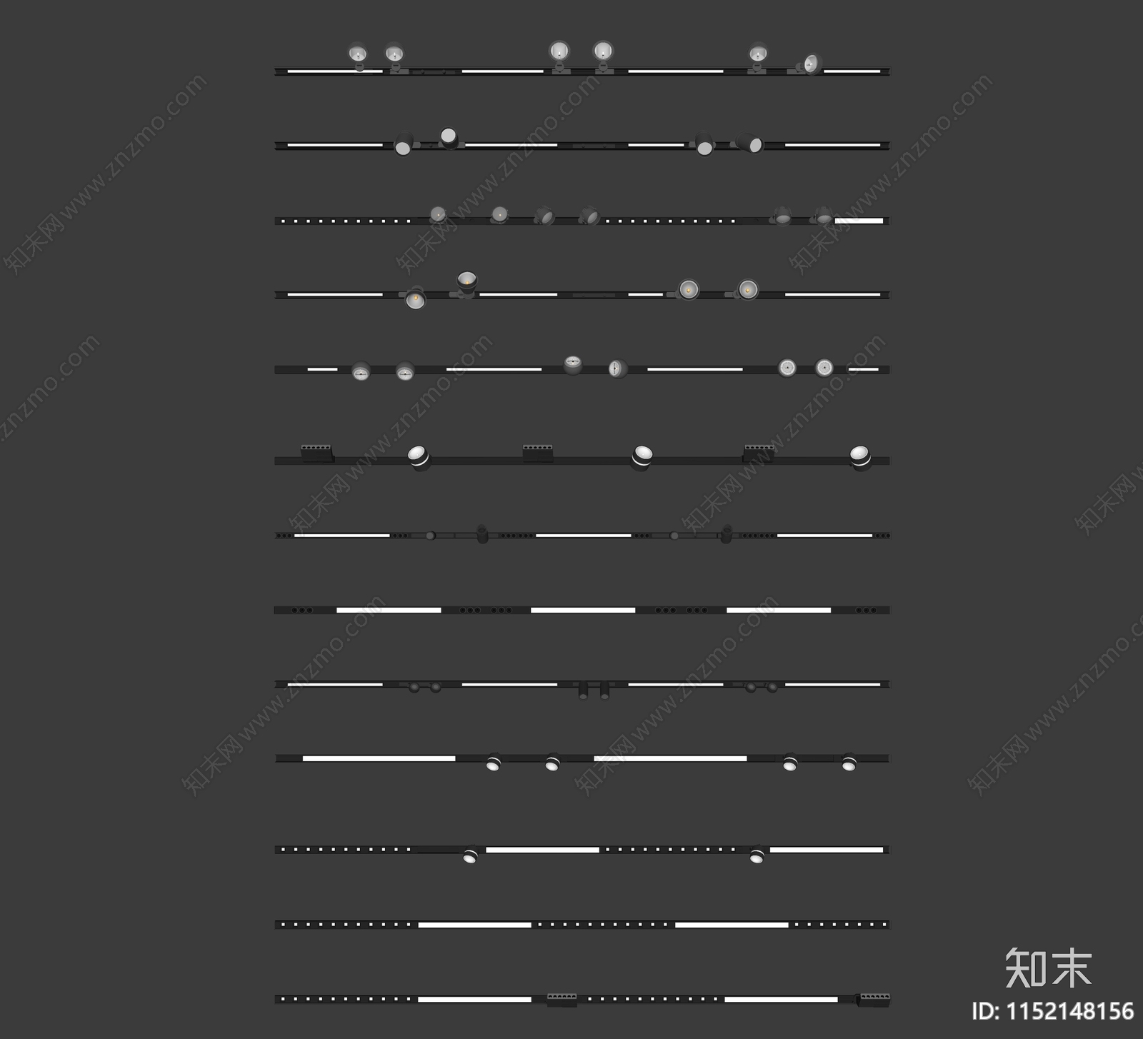 现代磁吸轨道灯SU模型下载【ID:1152148156】